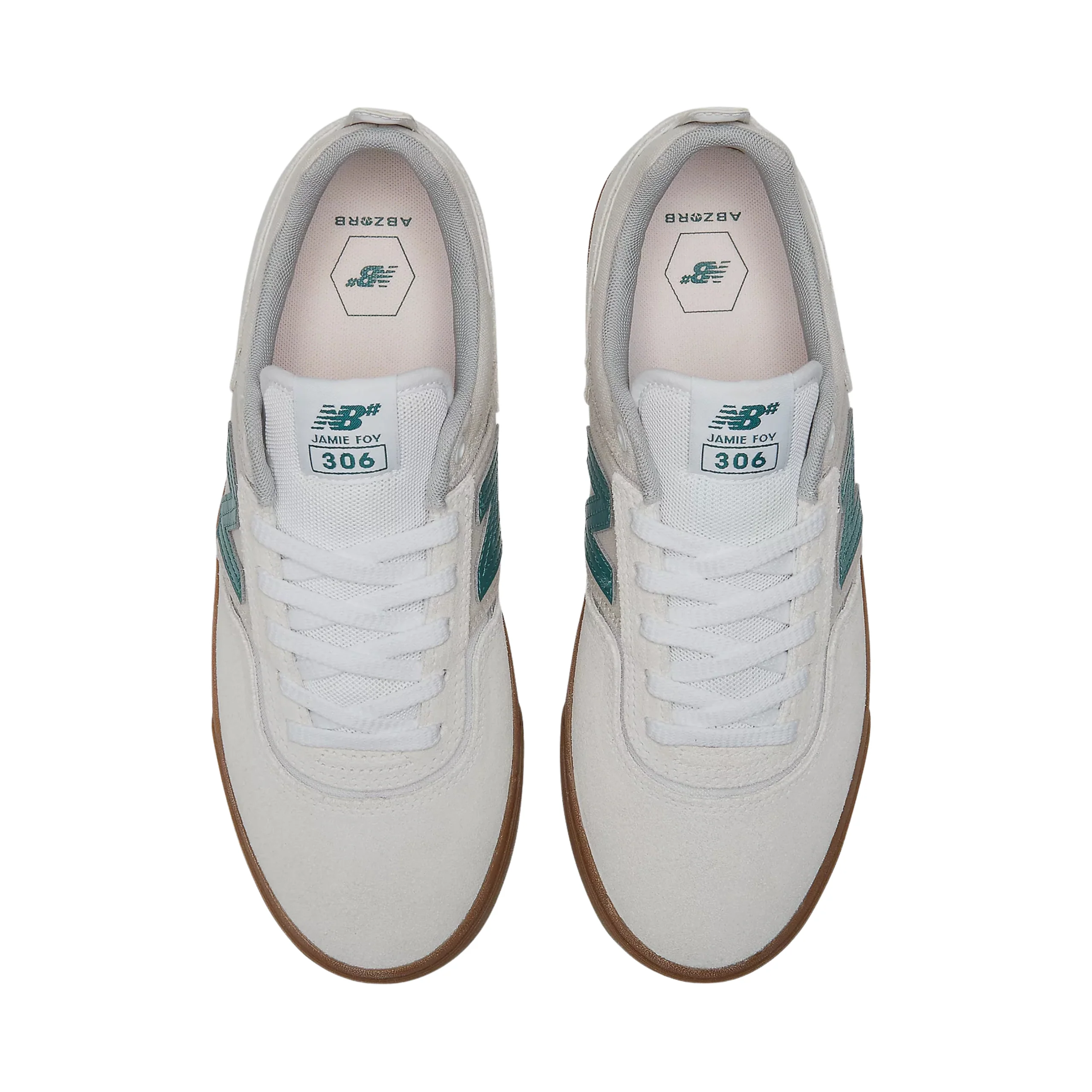 New Balance Numeric 306 Jamie Foy Shoes - Sea Salt / Green (NM306RUP) - Image 3