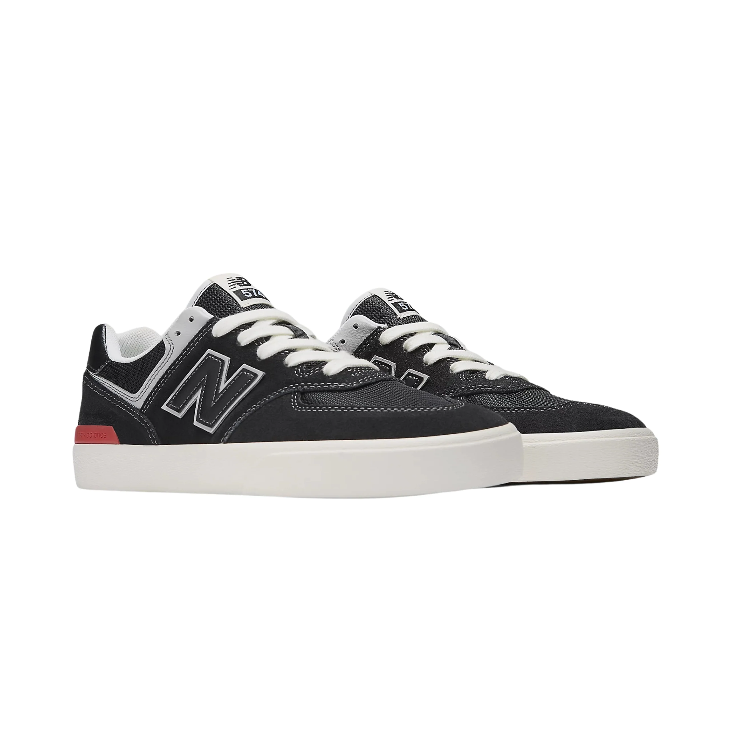 New Balance Numeric 574 Shoes - Black / White (NM574VYW) - Image 2