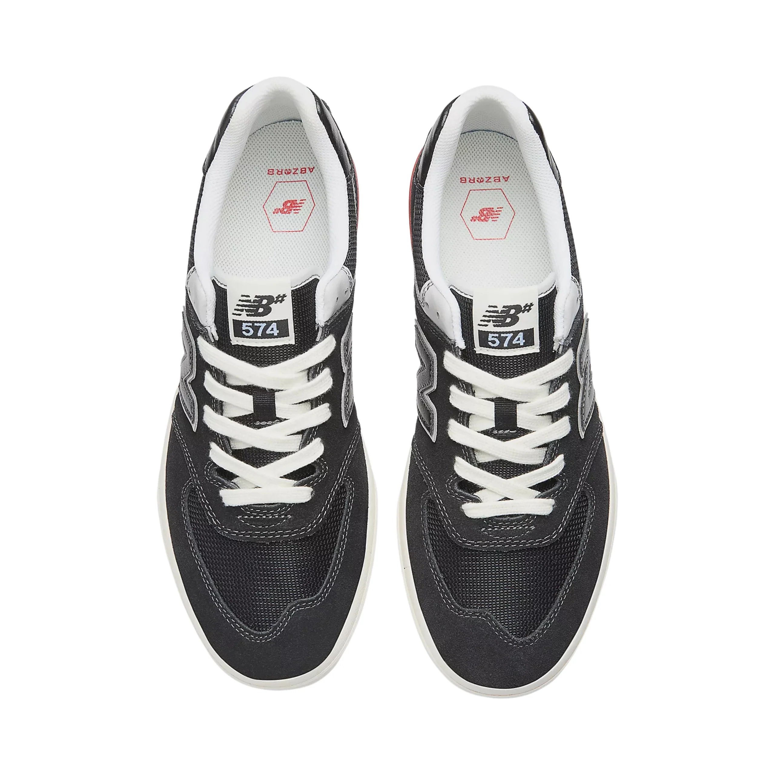 New Balance Numeric 574 Shoes - Black / White (NM574VYW) - Image 3