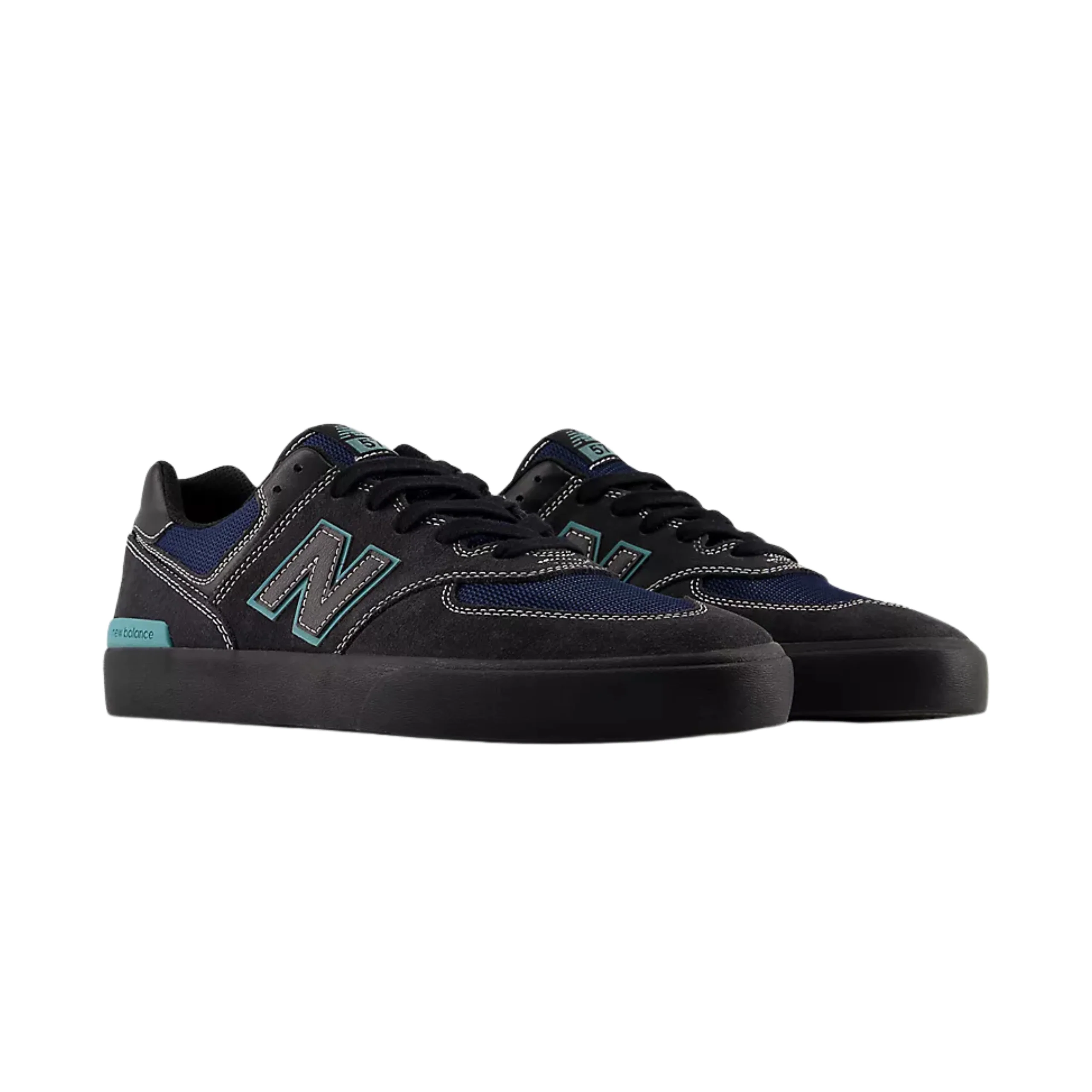 New Balance Numeric 574 Shoes - Faded Black / Faded Teal (UN574VGT) - Image 2
