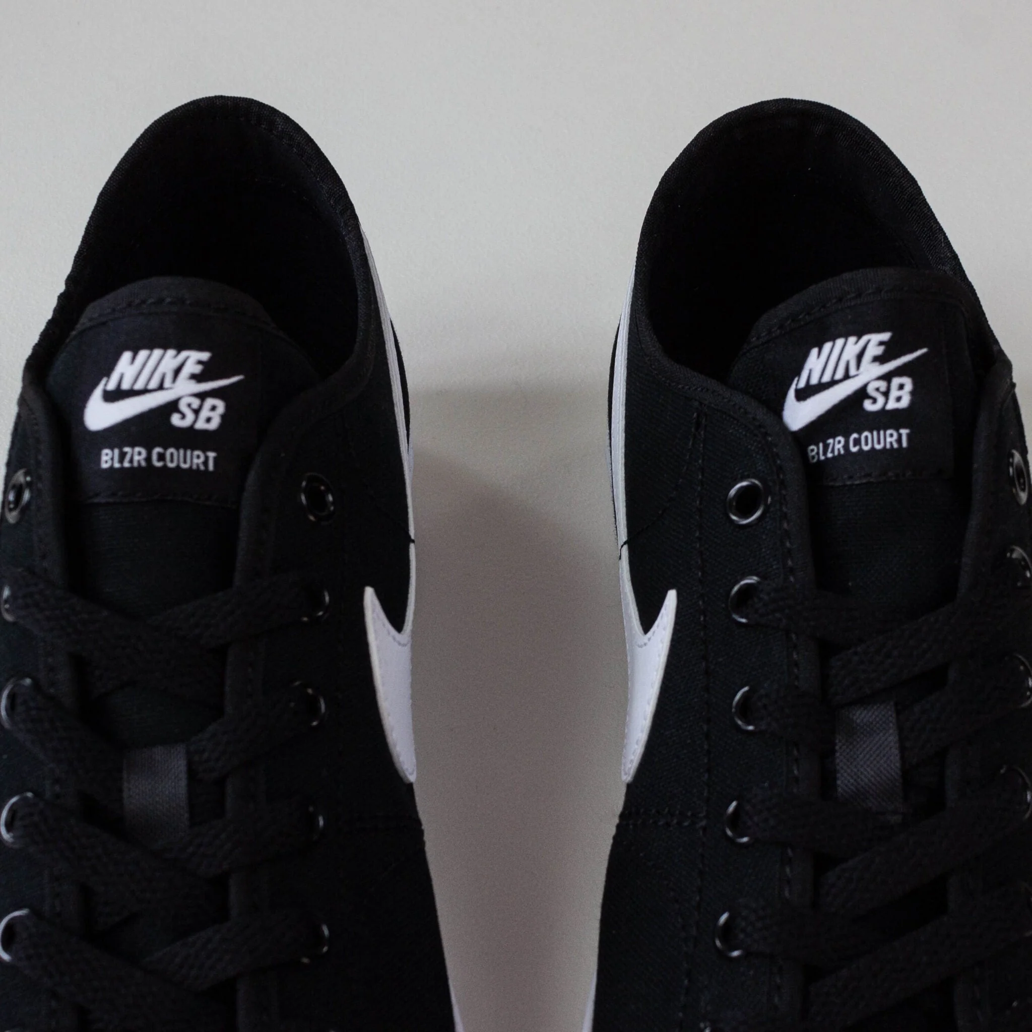 Nike SB Blazer Court Shoes- Black / White (002) - Image 5