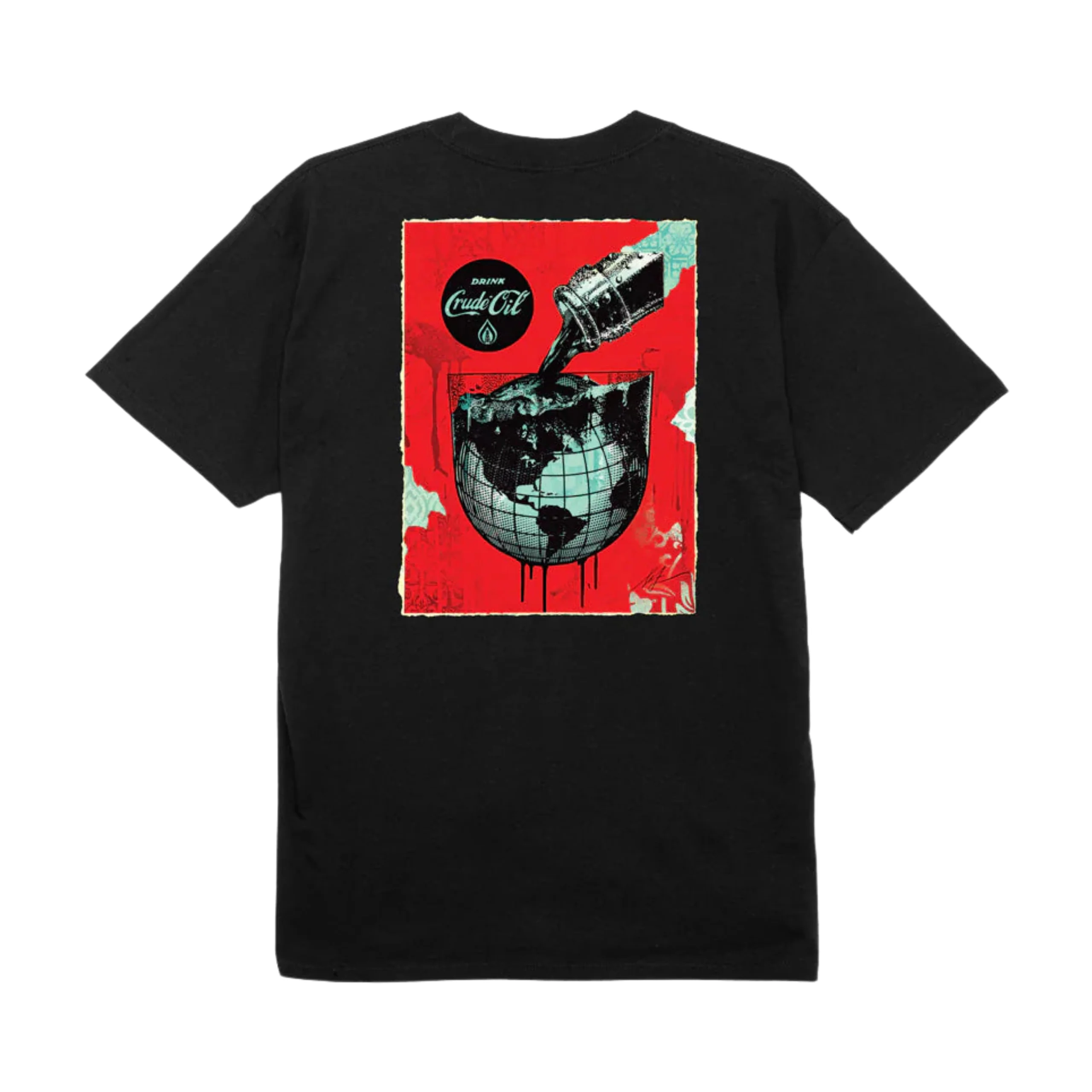 OBEY Drink Crude Oil Cup T-Shirt - Black - Image 2