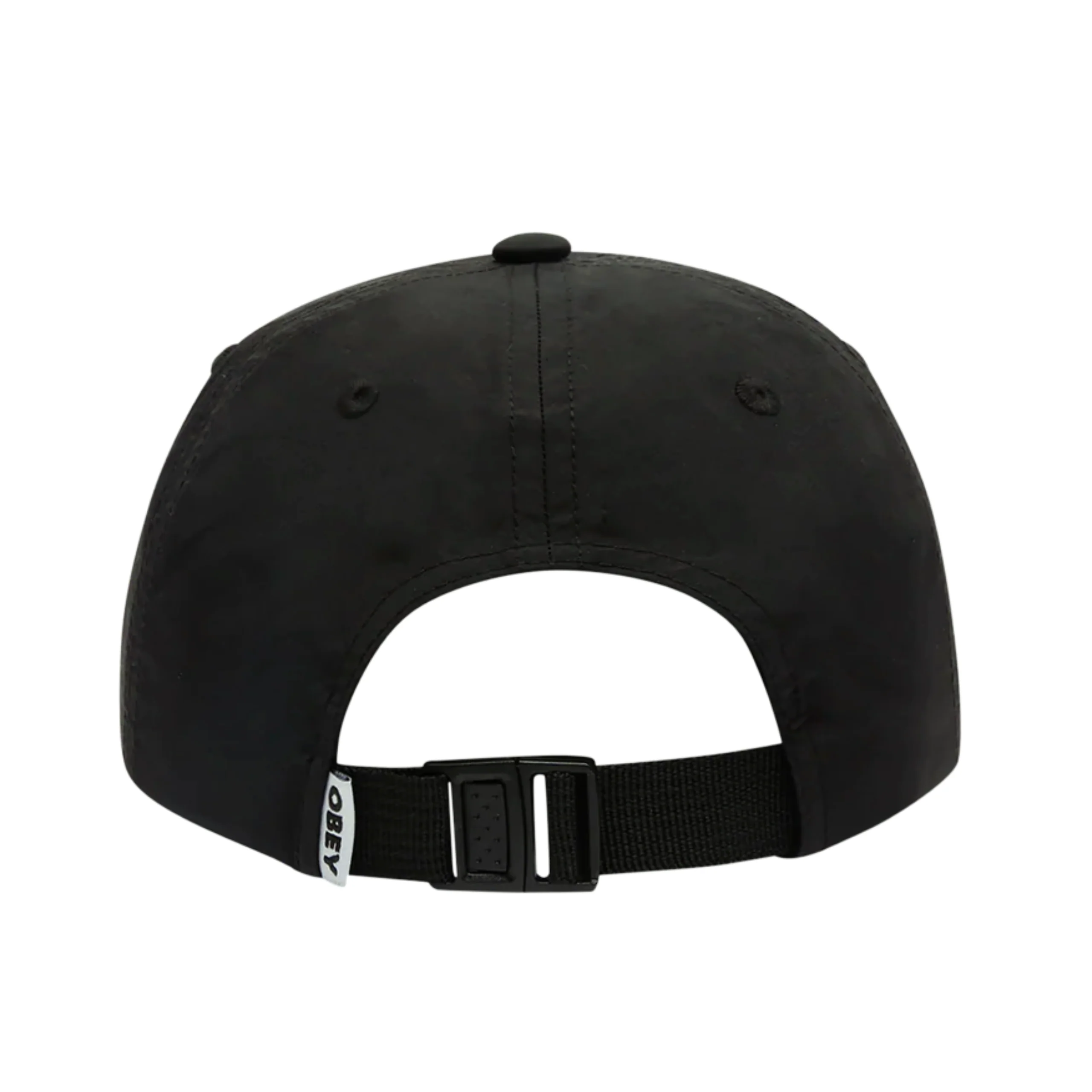 OBEY Effect Nylon 6 Panel Snapback Cap Hat - Black - Image 2