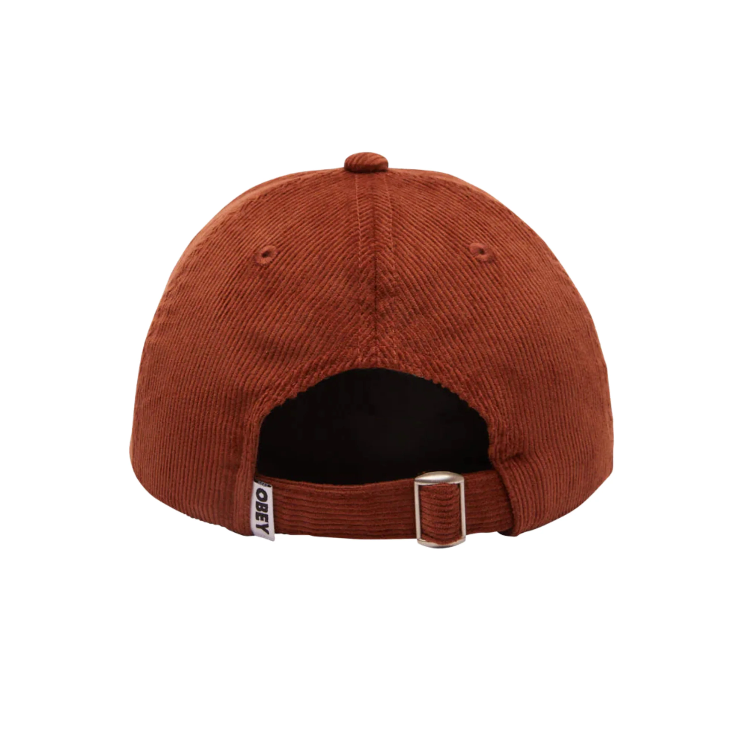 OBEY Lowercase Corduroy 6 Panel Snapback Cap Hat - Mocha Bisque - Image 2