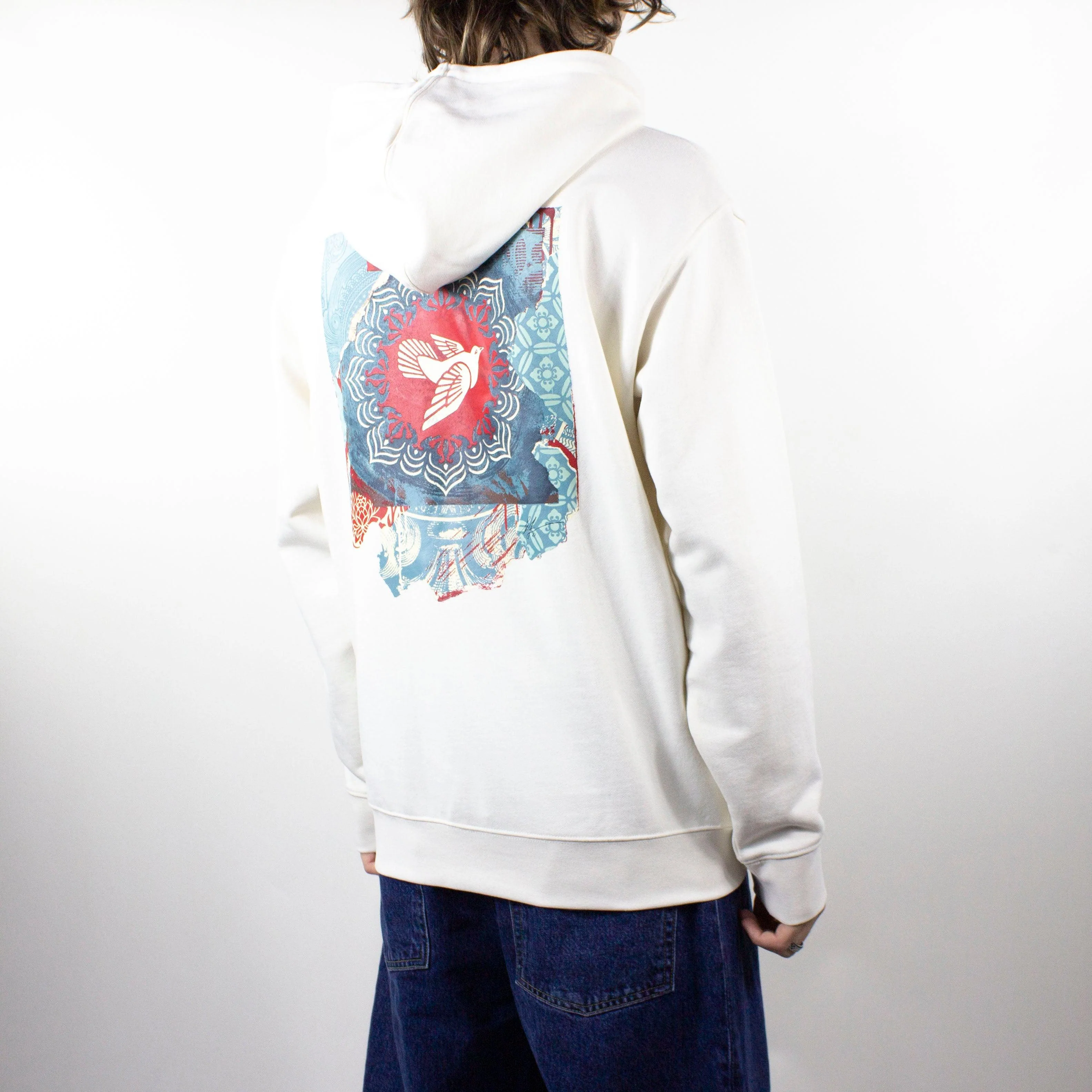OBEY Peace Dove Blue Hoodie - Unbleached - Image 4