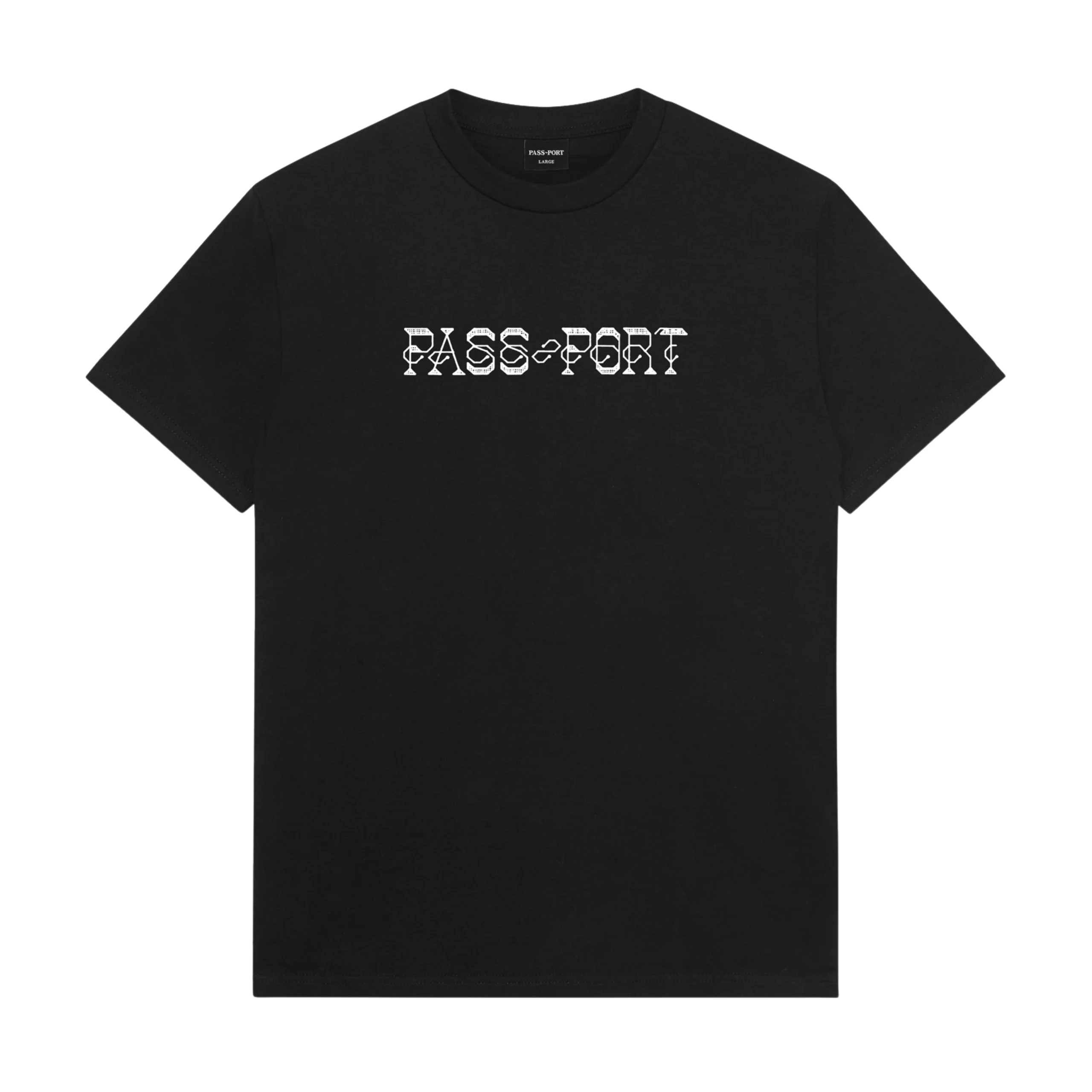 Pass Port Needlework T-Shirt - Black
