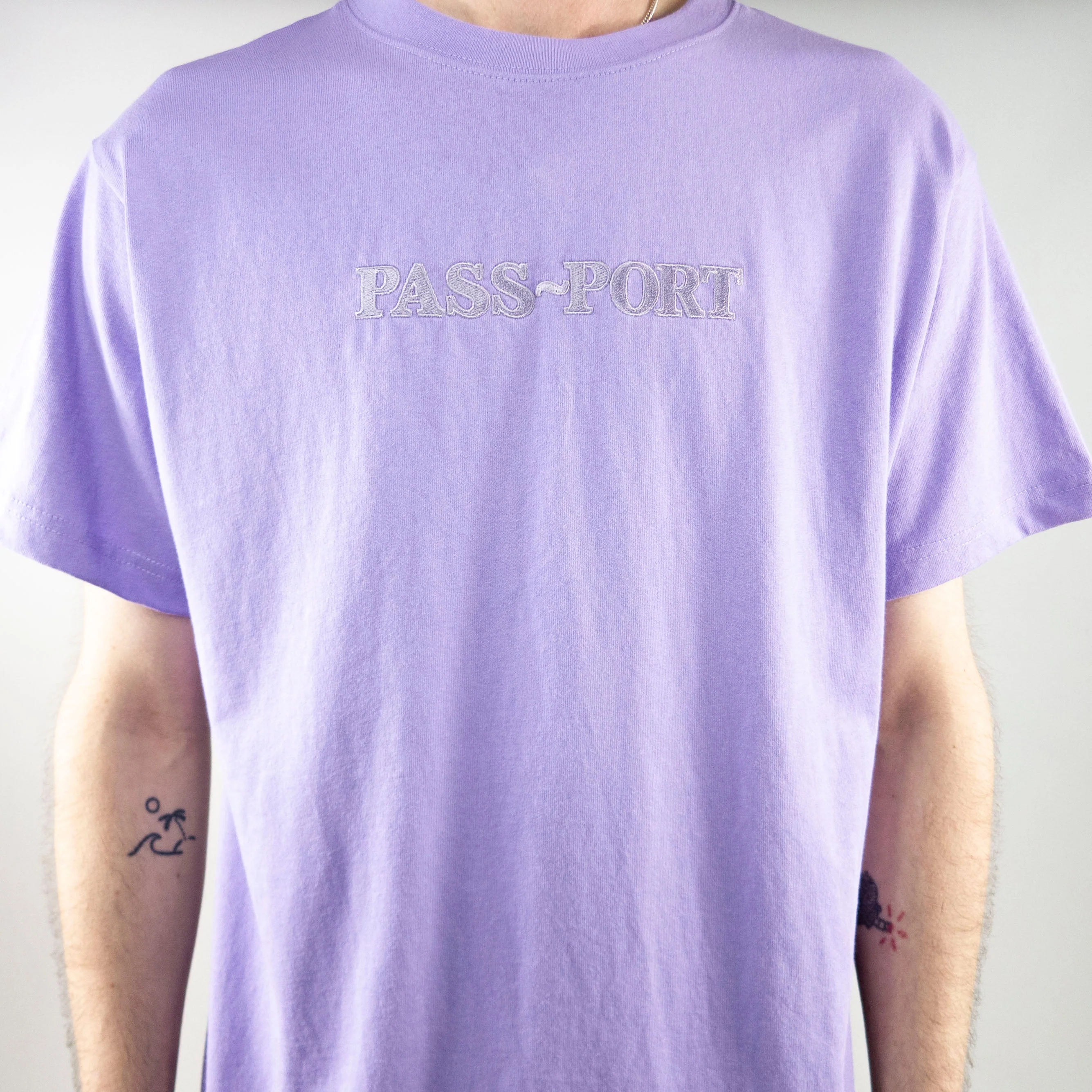 Pass Port Official Embroidery T-Shirt - Lavender - Image 4