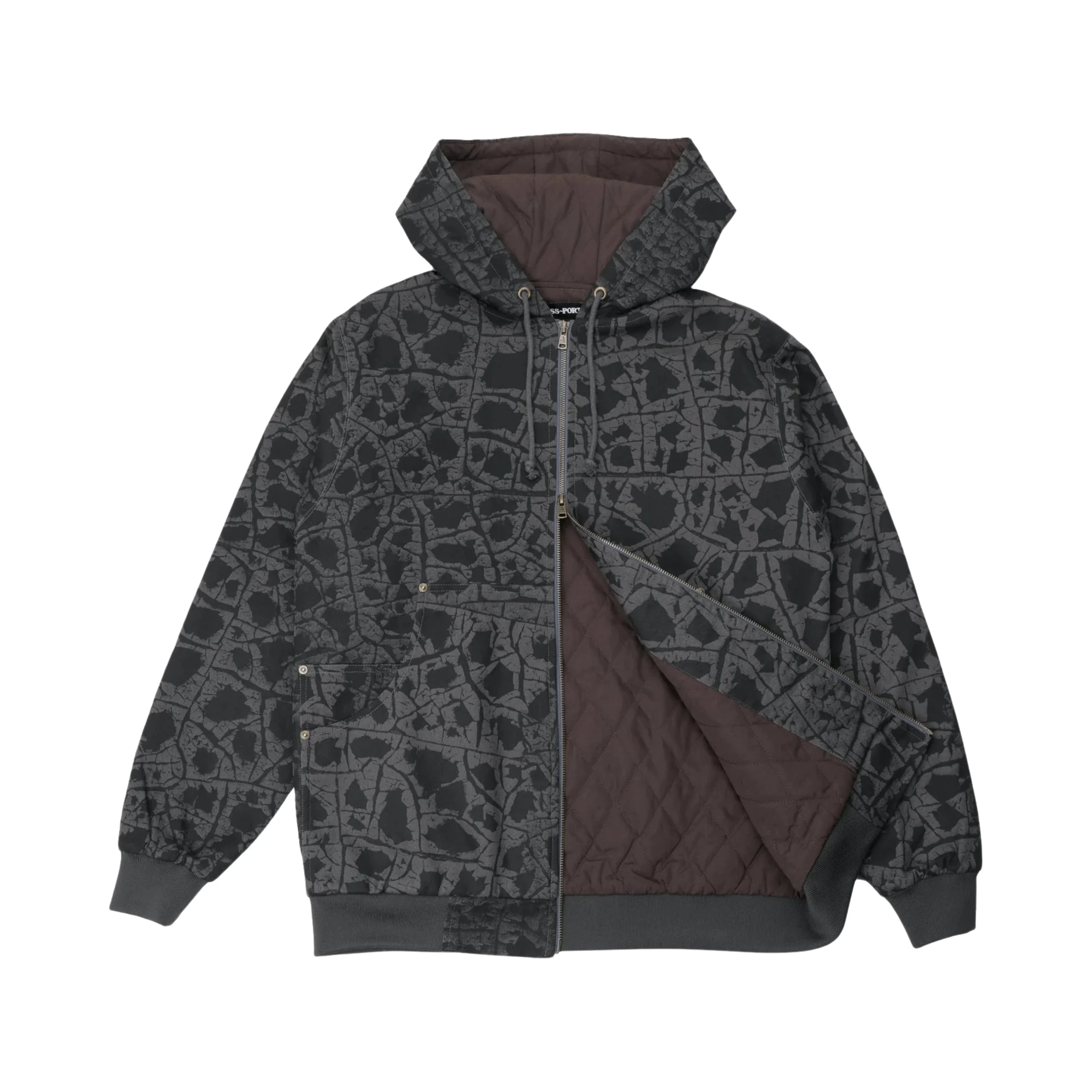 Pass Port Weathered Diggers Club Zip Hoodie - Black - Image 2