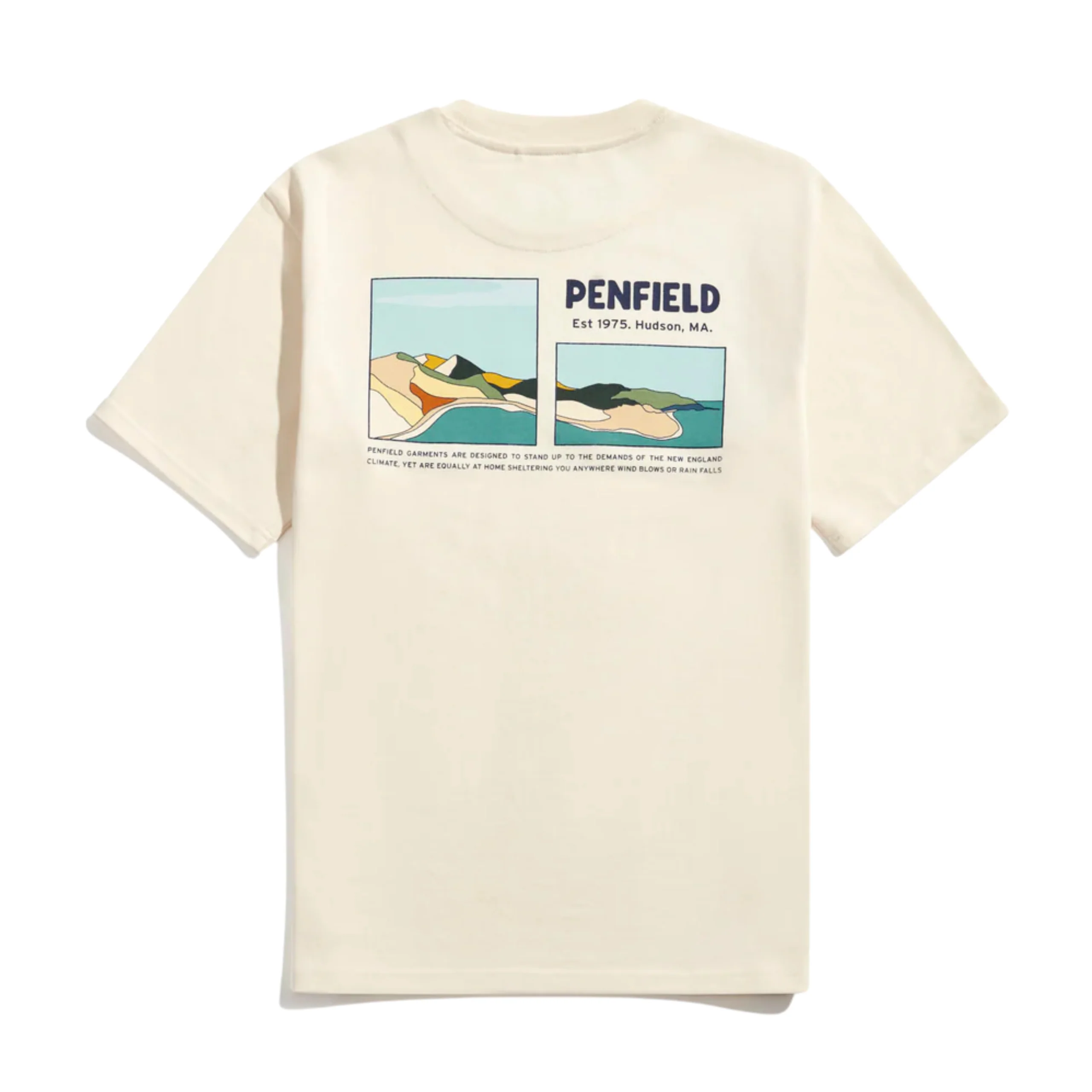 Penfield Block Landscape T-Shirt - Vanilla - Image 2