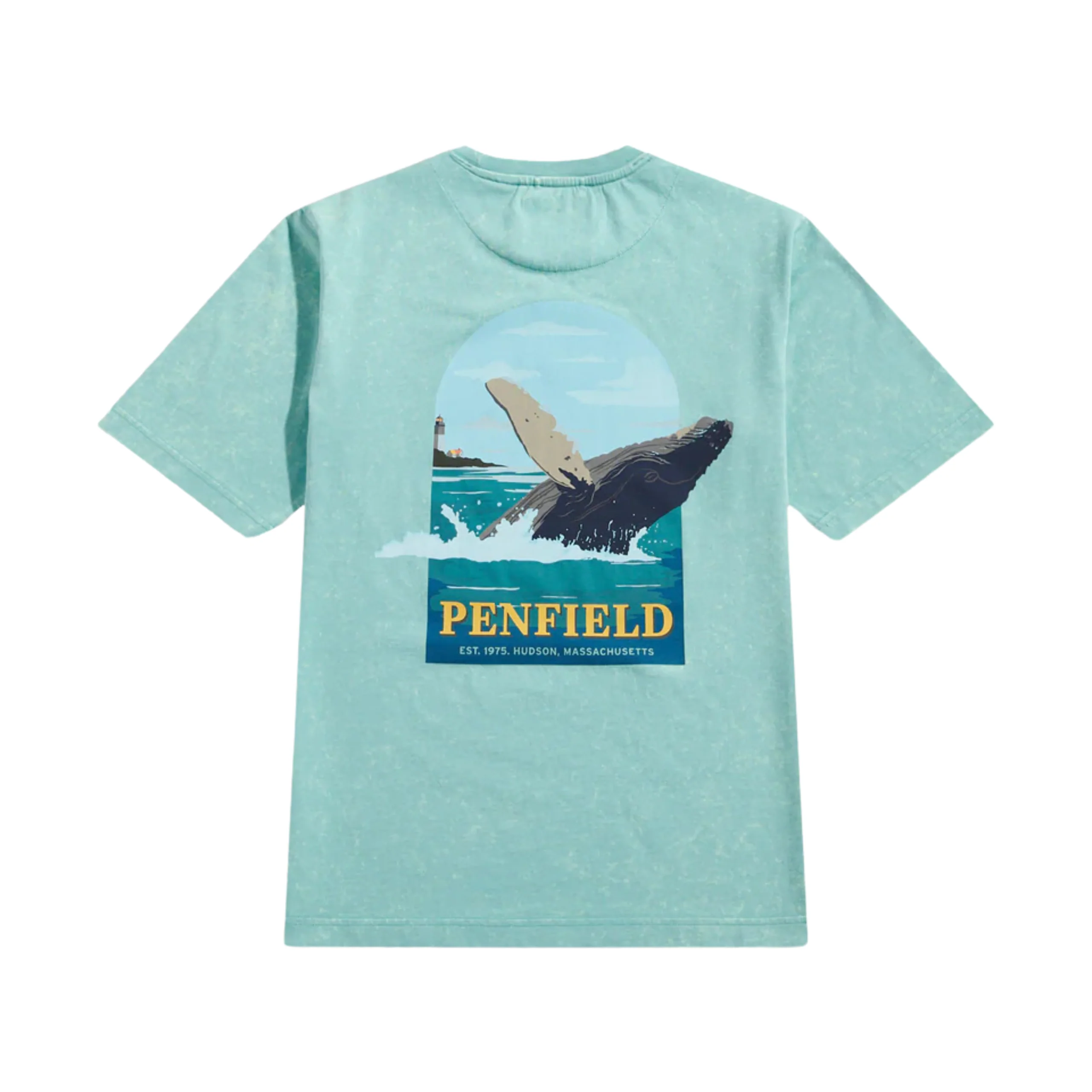 Penfield Whale Scene T-Shirt - Dusty Turquoise - Image 2