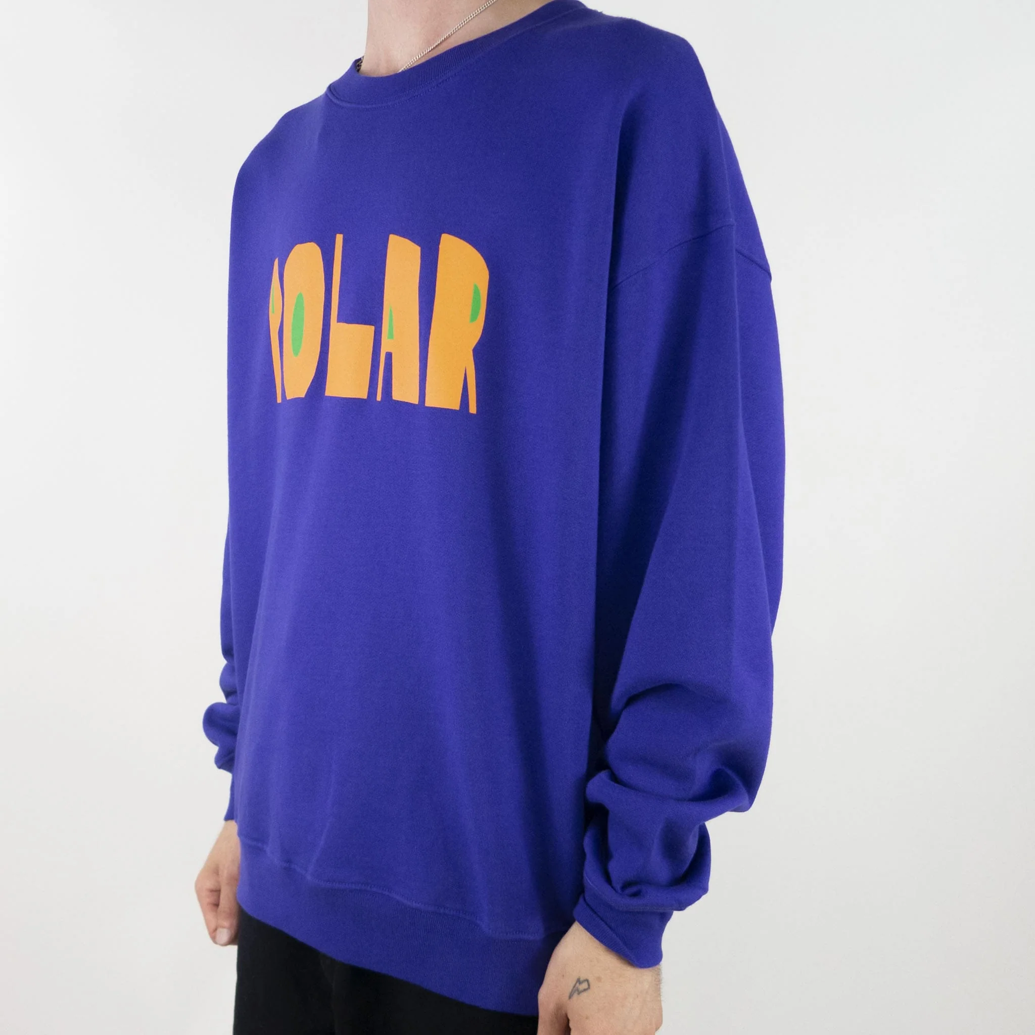 Polar Skate Co. Cut Logo Crew Sweatshirt - Purple - Image 3