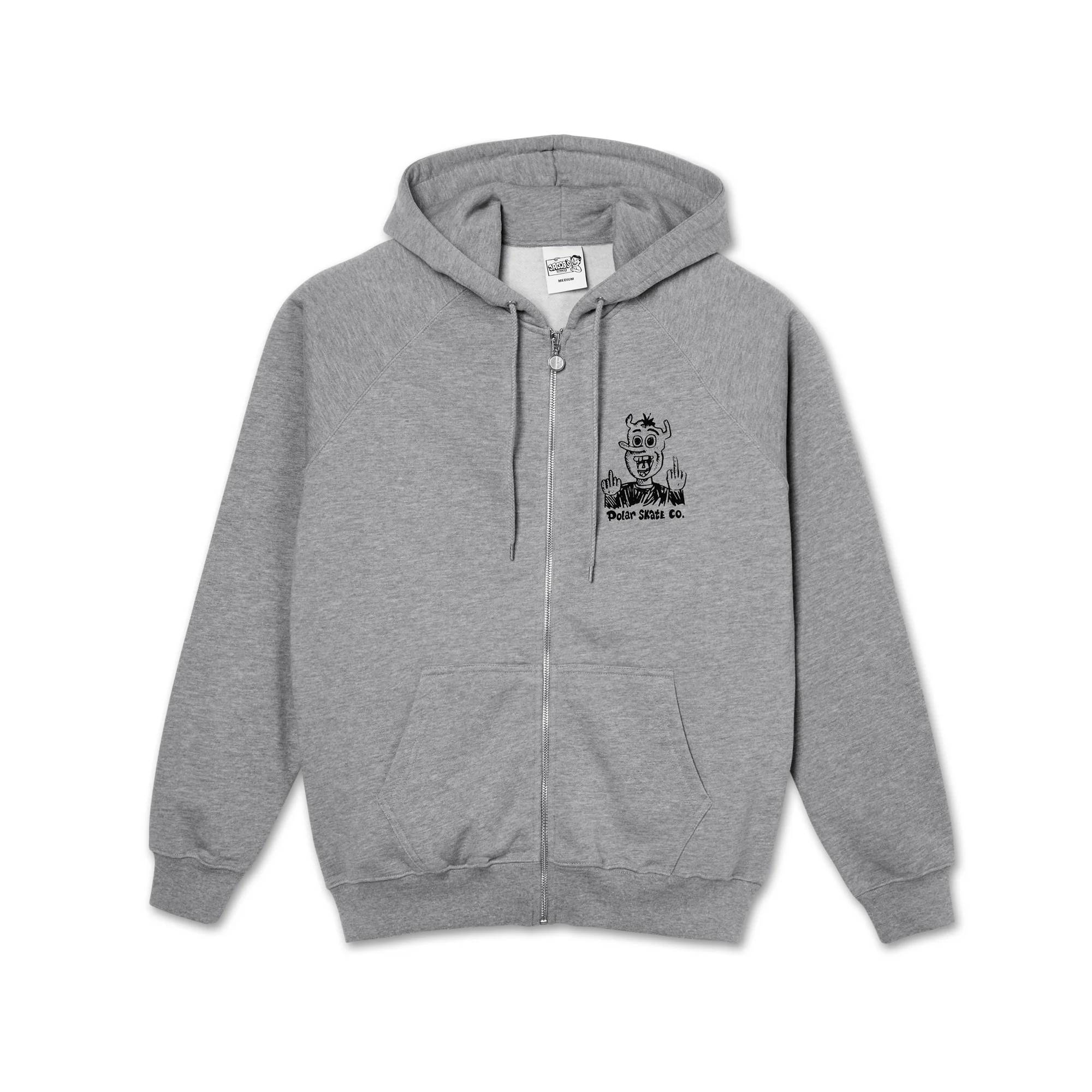 Polar Skate Co. Devil Man Zip Hoodie - Heather Grey - Image 4