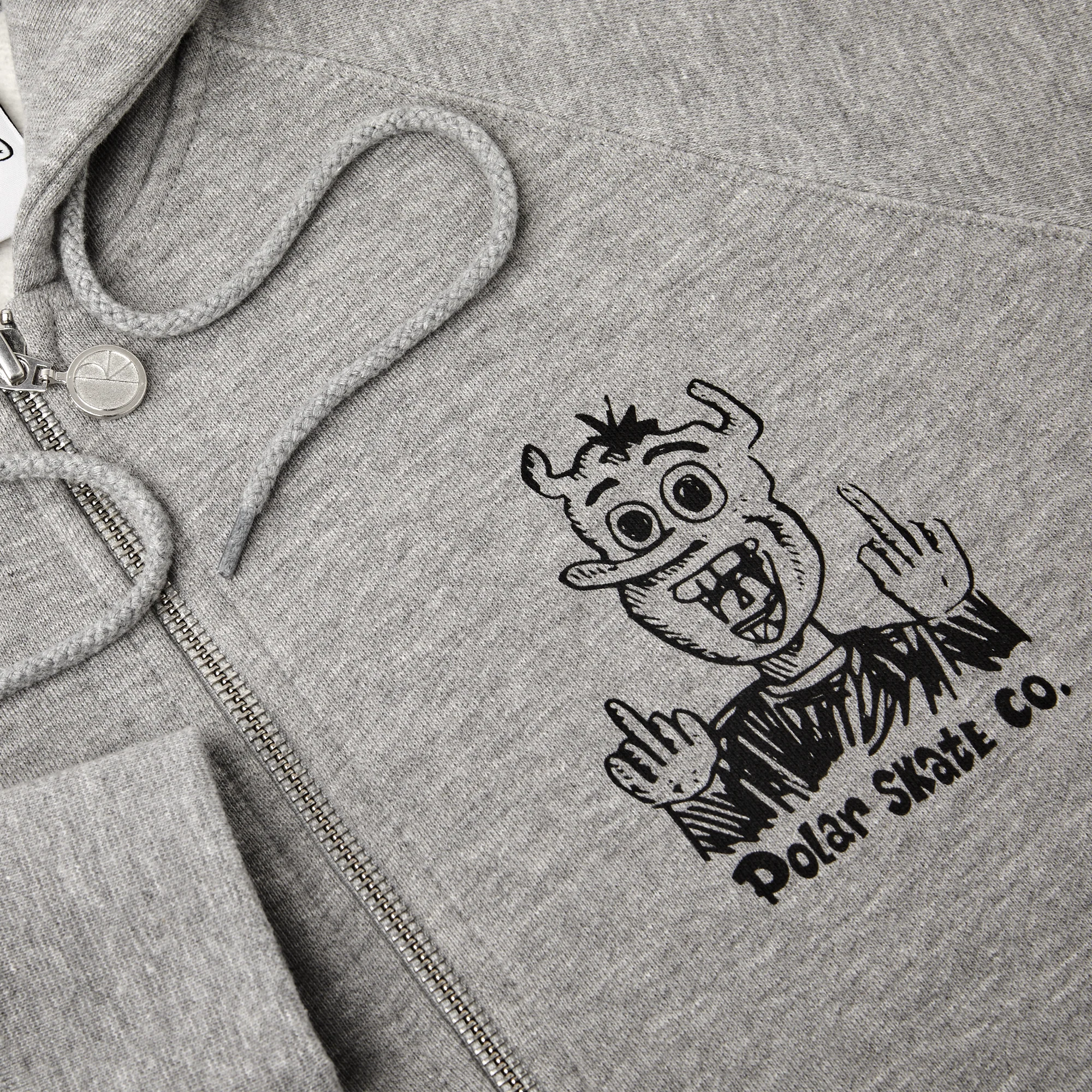 Polar Skate Co. Devil Man Zip Hoodie - Heather Grey - Image 5