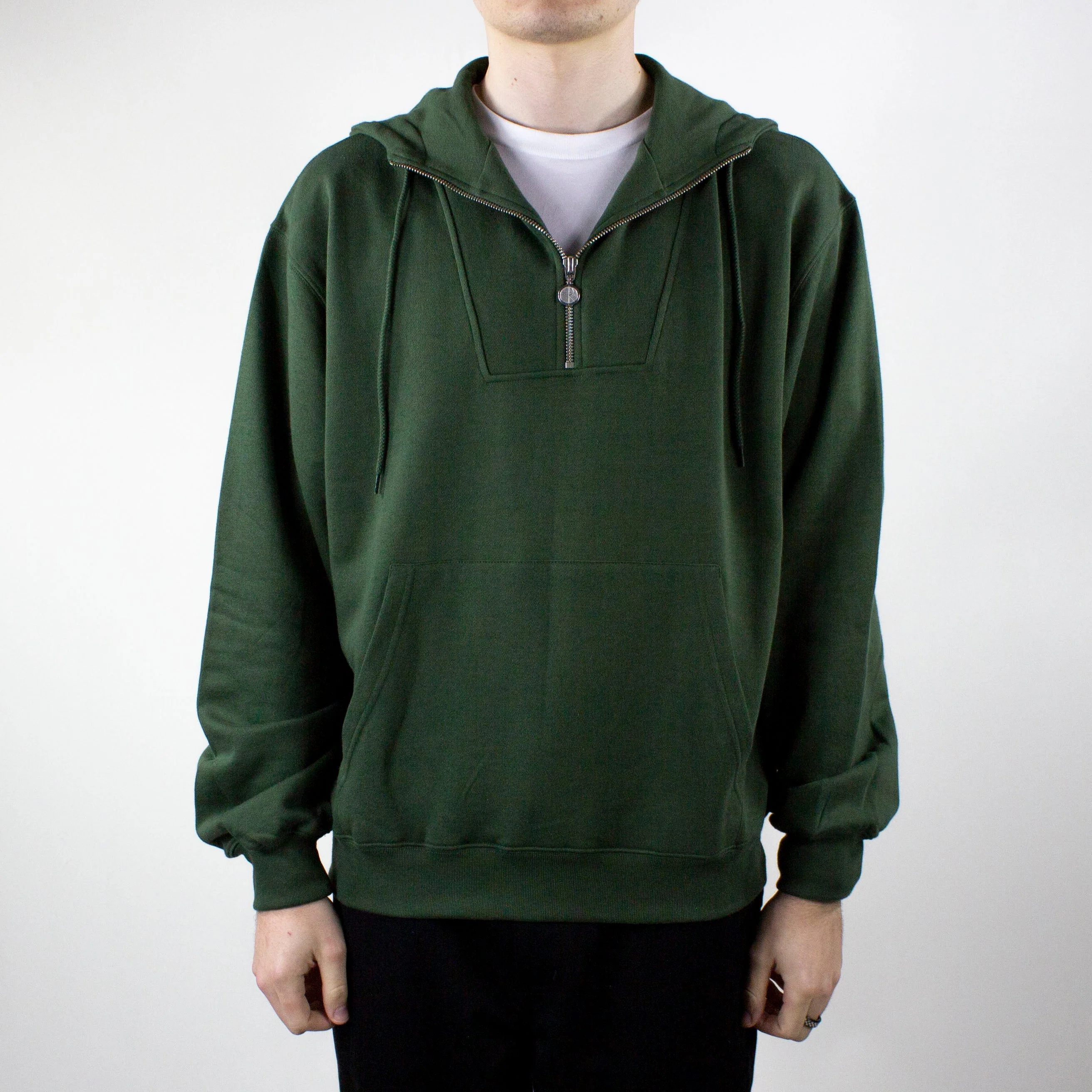 Polar Skate Co. Half Zip Hoodie - Dark Olive - Image 4