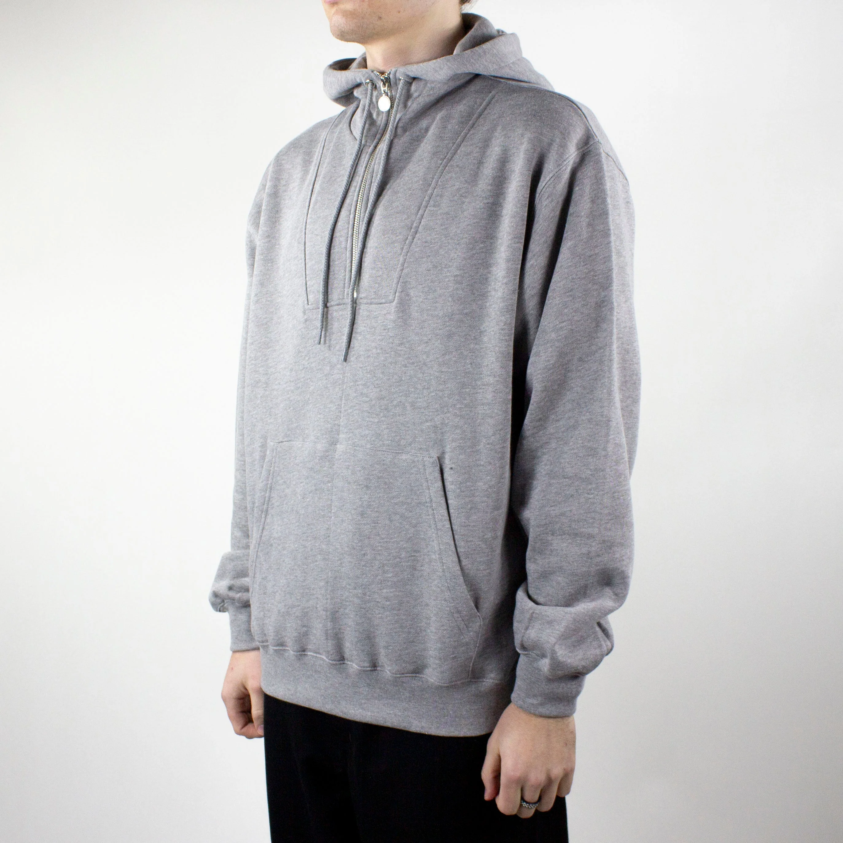 Polar Skate Co. Half Zip Hoodie - Heather Grey - Image 3