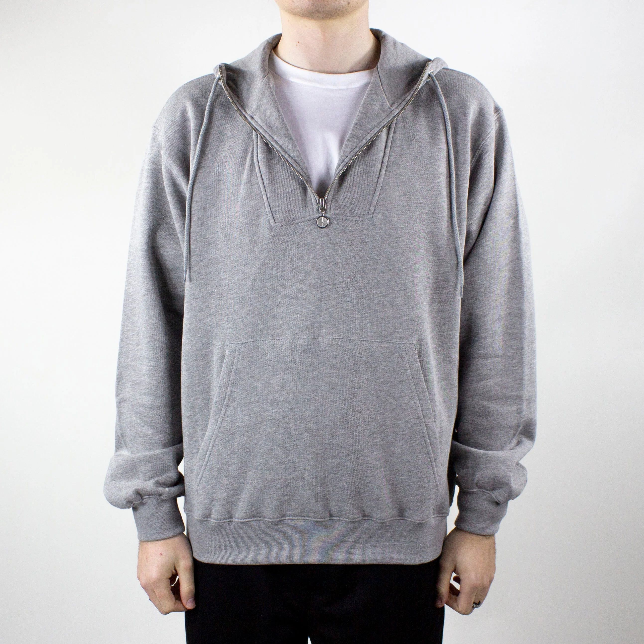 Polar Skate Co. Half Zip Hoodie - Heather Grey - Image 4