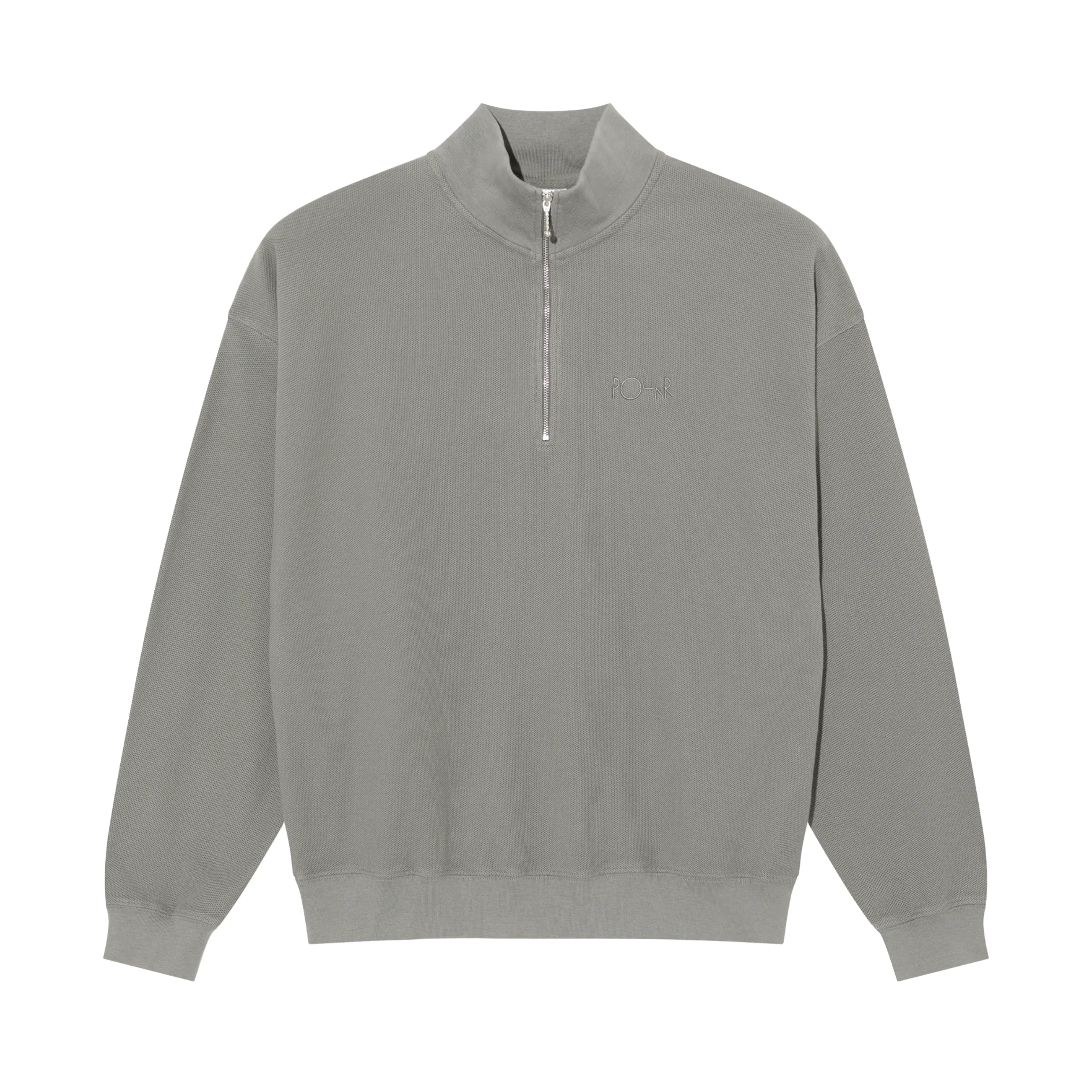 Polar Skate Co. Half Zip Pique Shirt - Grey