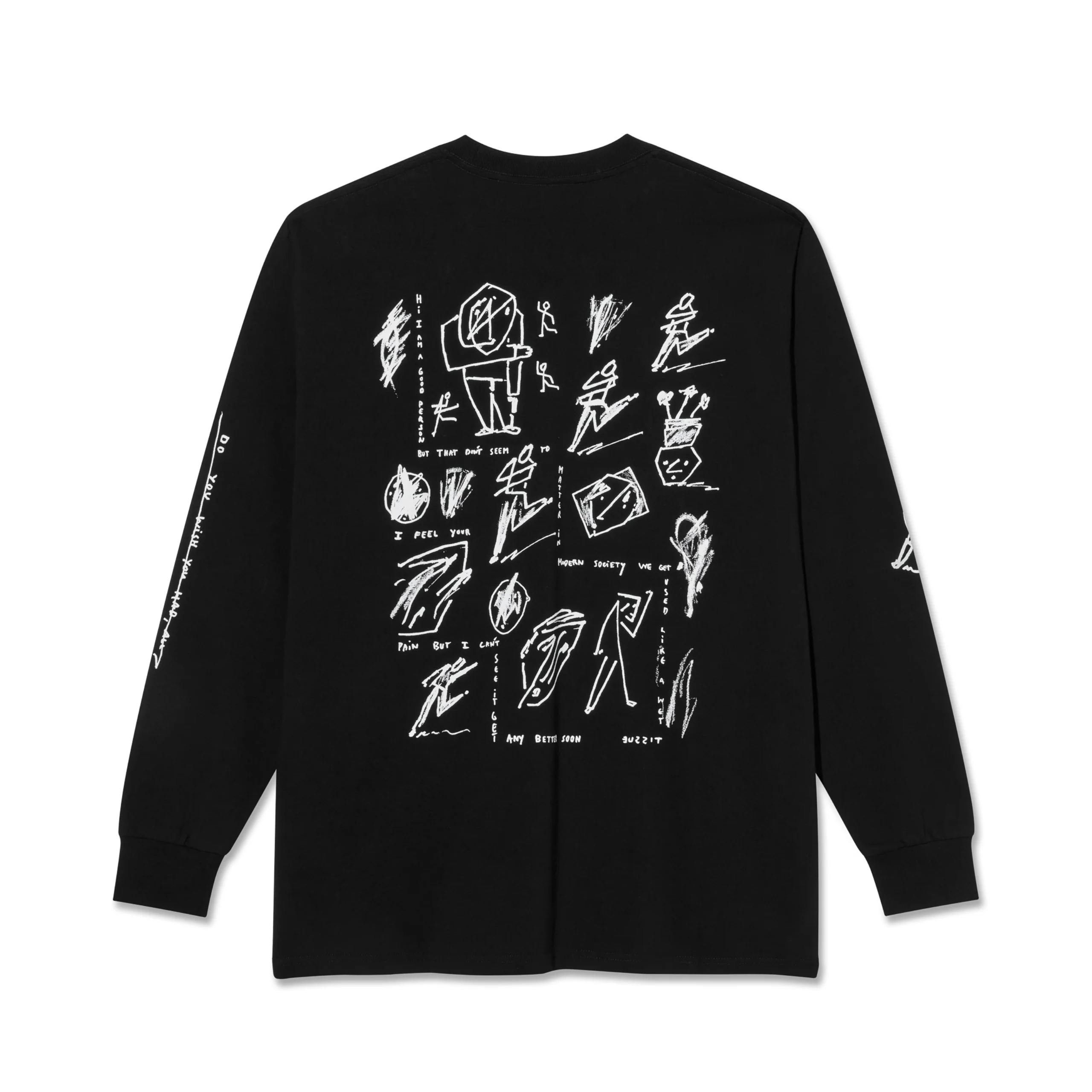 Polar Skate Co. Sad At Times Long Sleeve T-Shirt – Black - Image 2