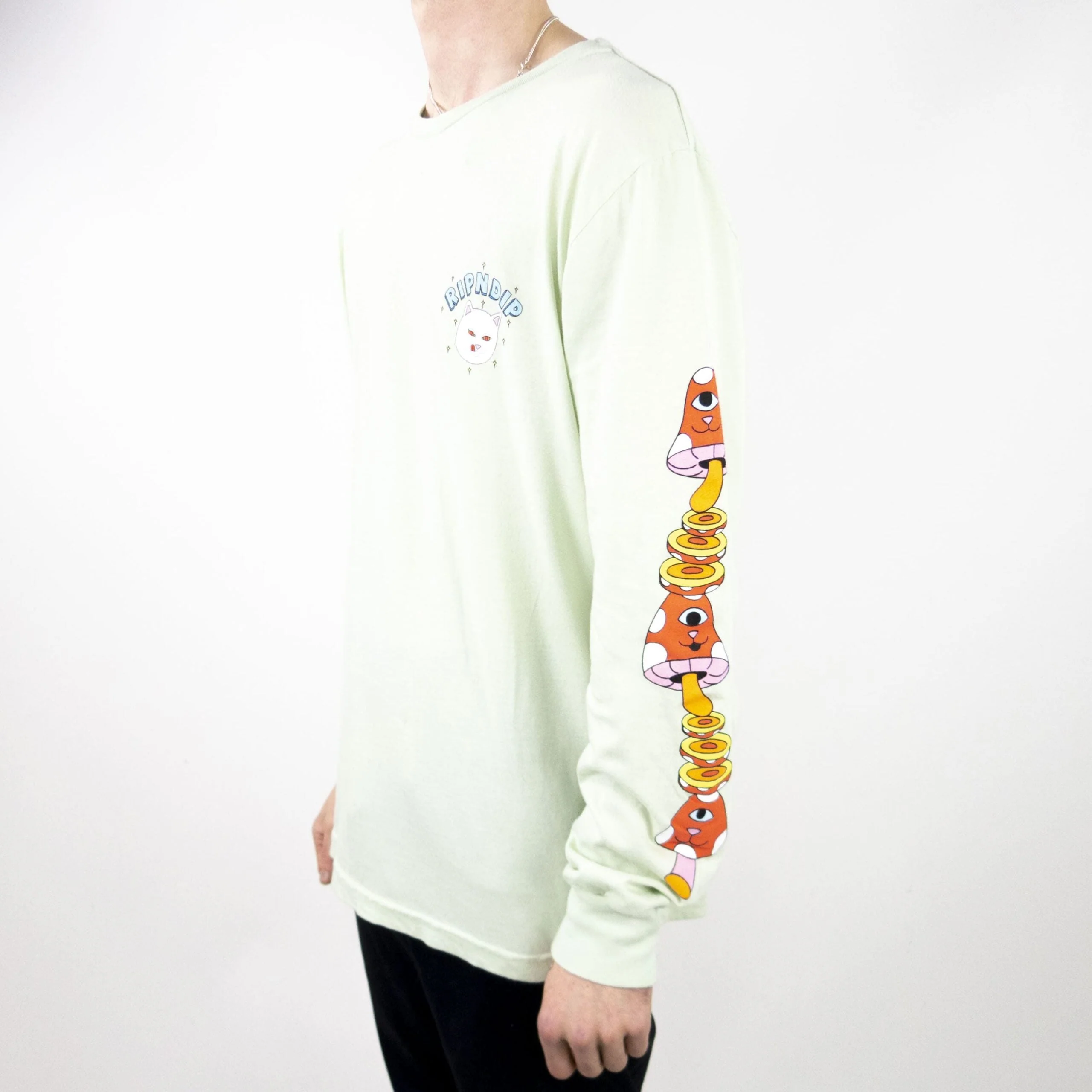 RIPNDIP After Supper Long Sleeve T-Shirt - Sage - Image 3