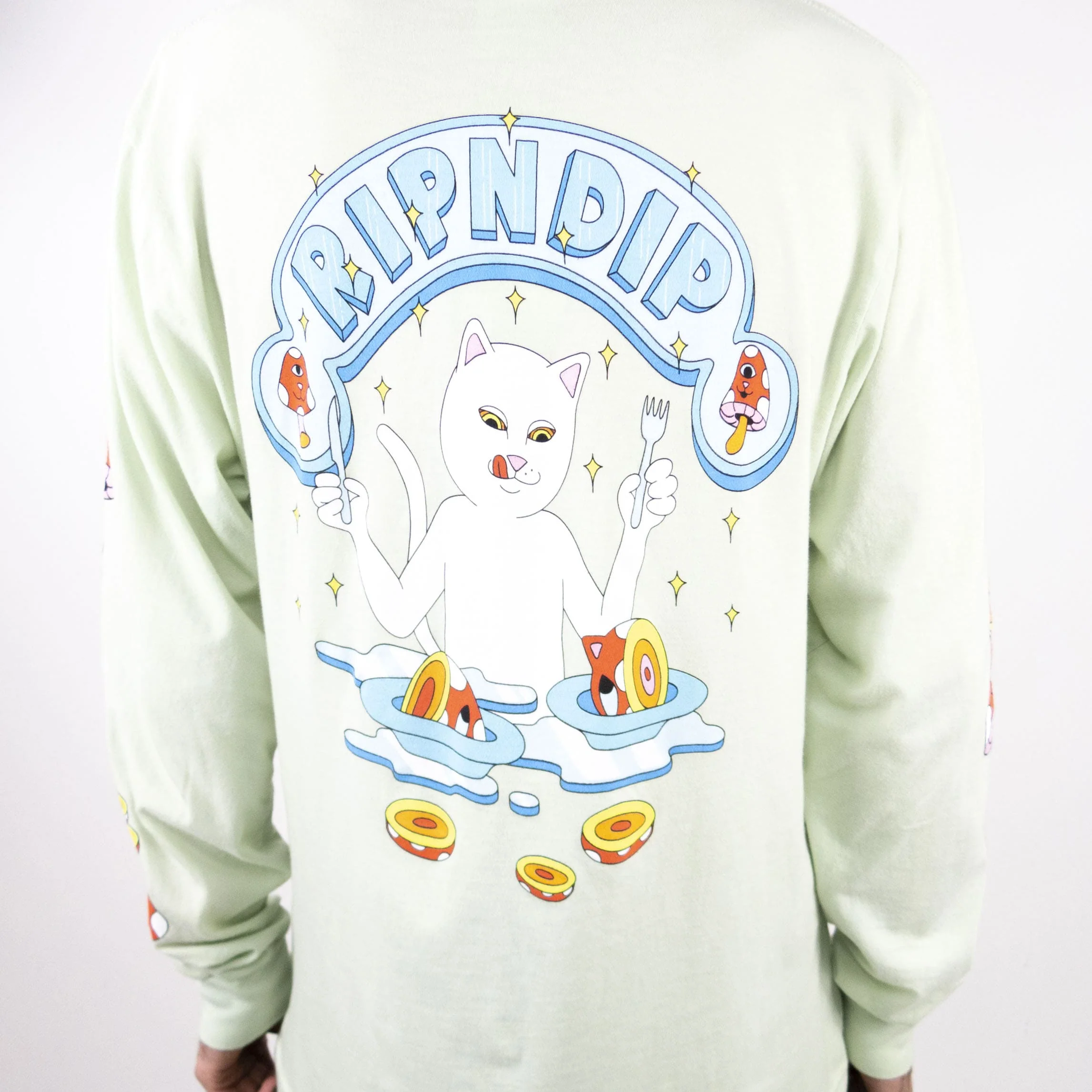 RIPNDIP After Supper Long Sleeve T-Shirt - Sage - Image 5