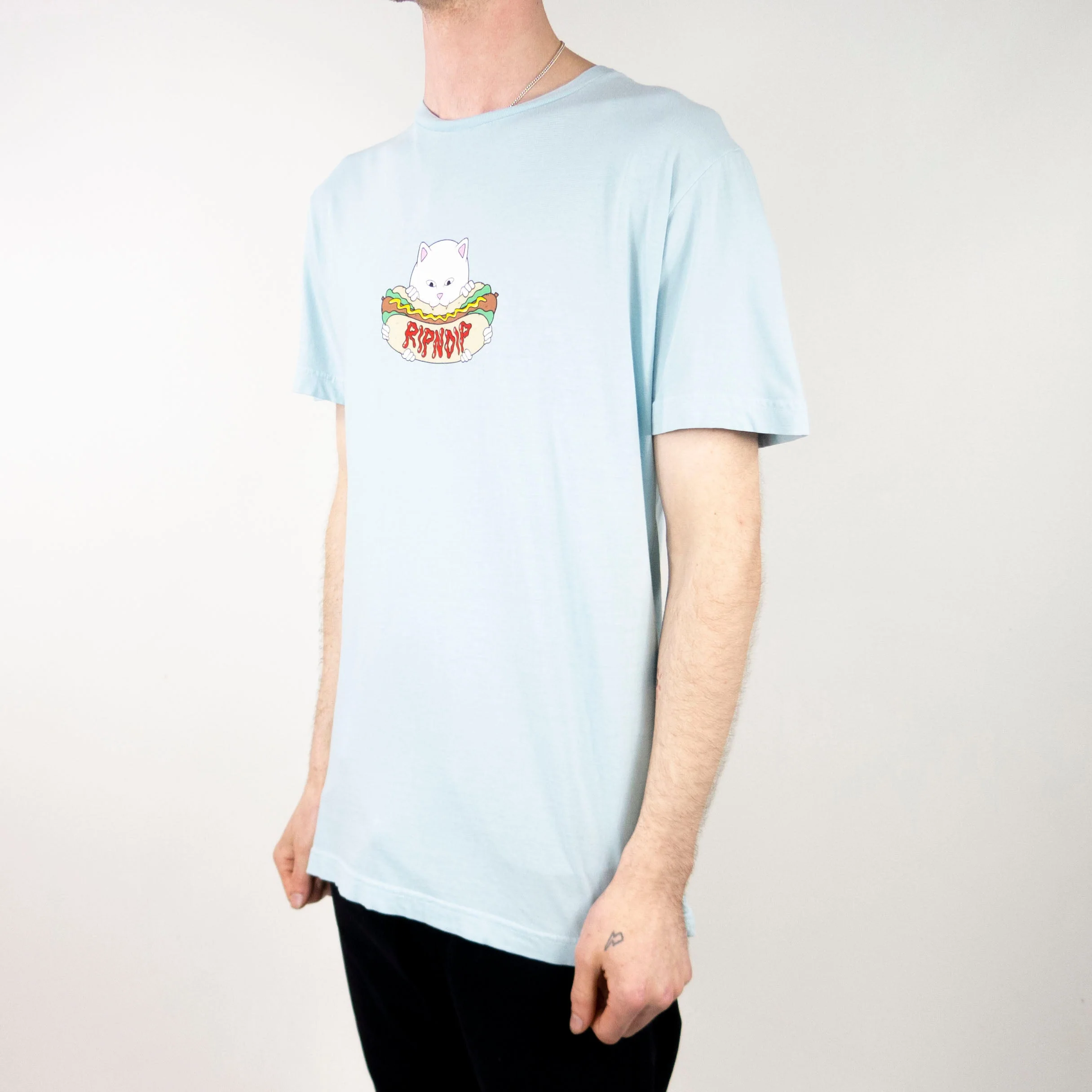 RIPNDIP Hungry Kitty T-Shirt - Baby Blue - Image 3