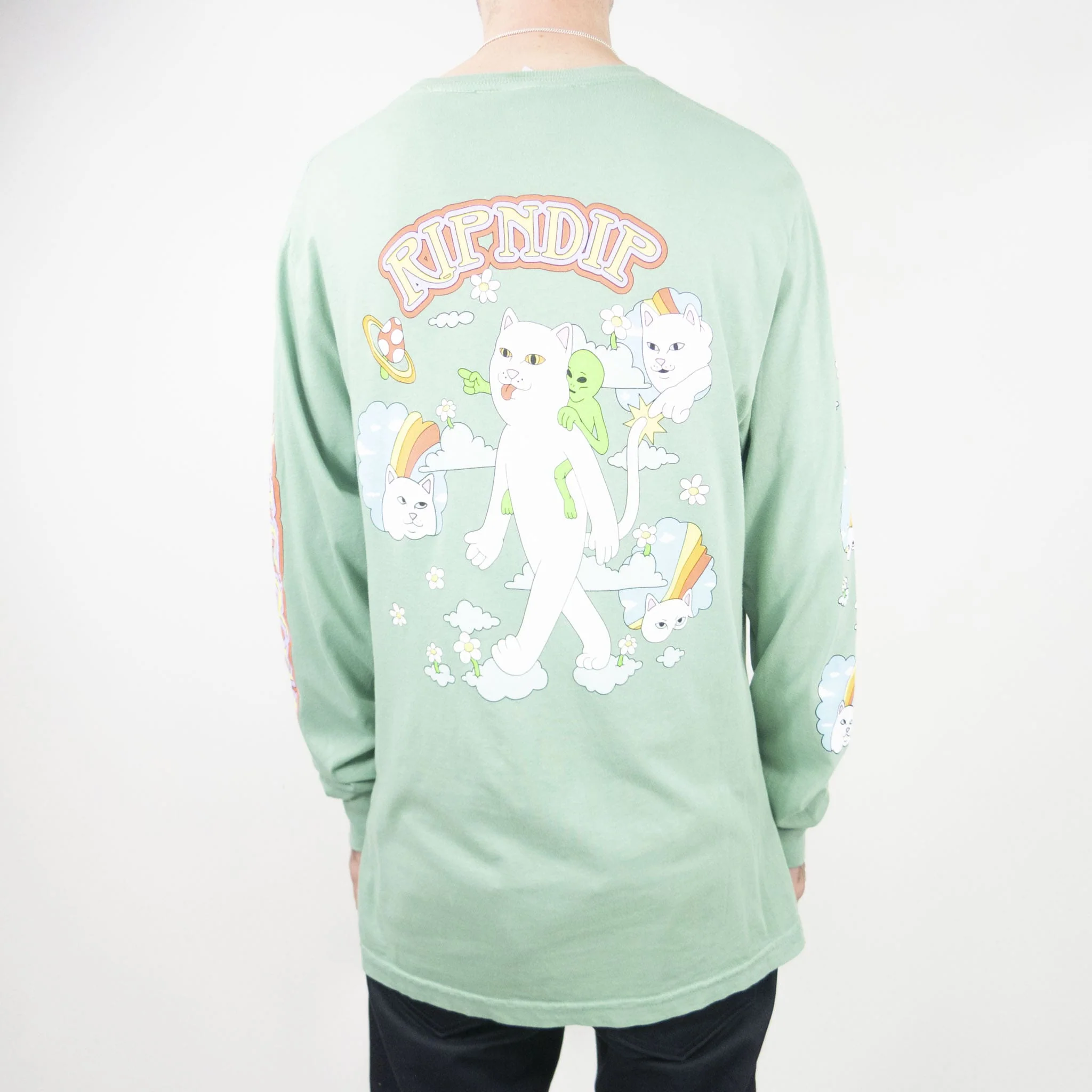 RIPNDIP Must Be Heaven Long Sleeve T-Shirt - Light Pine - Image 2