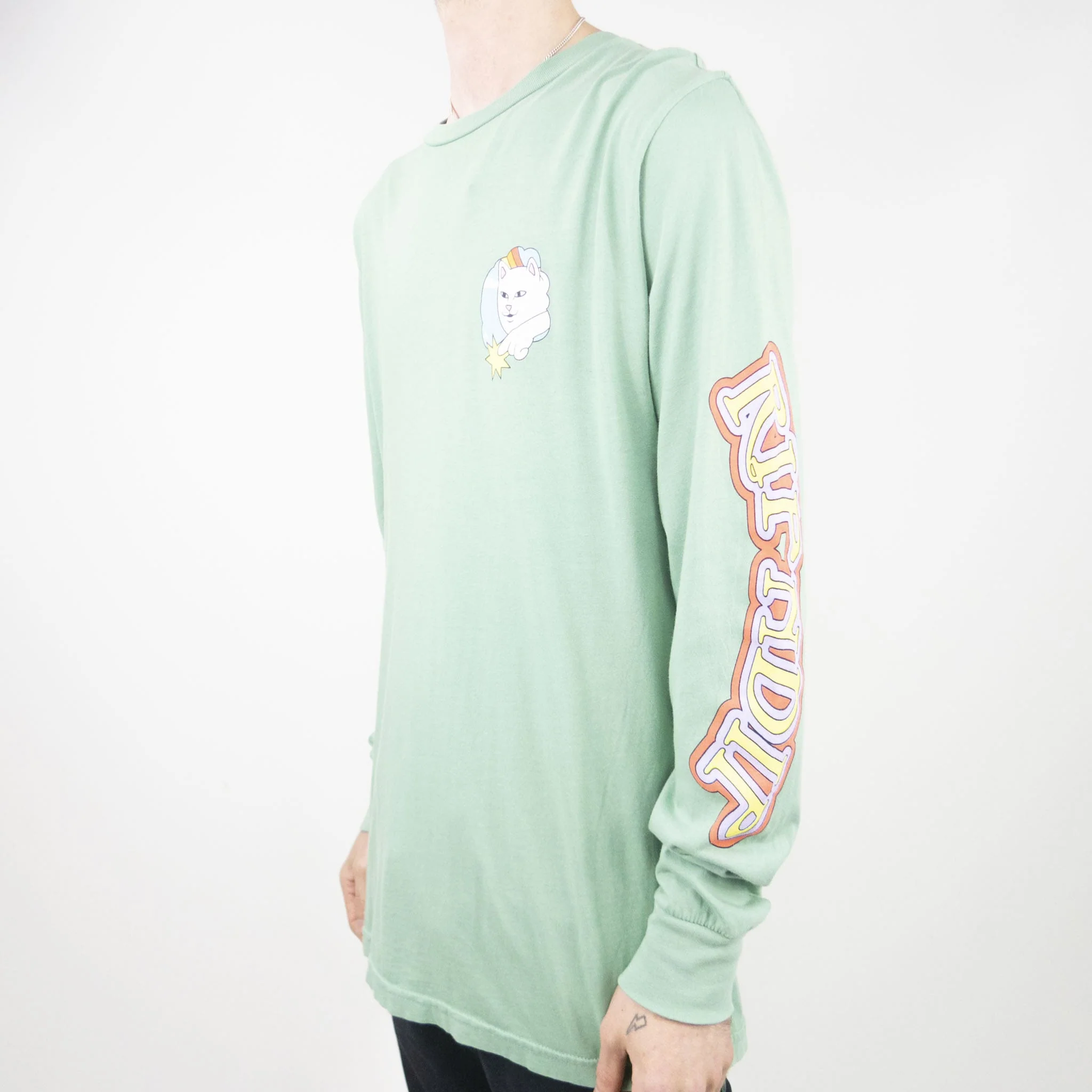 RIPNDIP Must Be Heaven Long Sleeve T-Shirt - Light Pine - Image 3