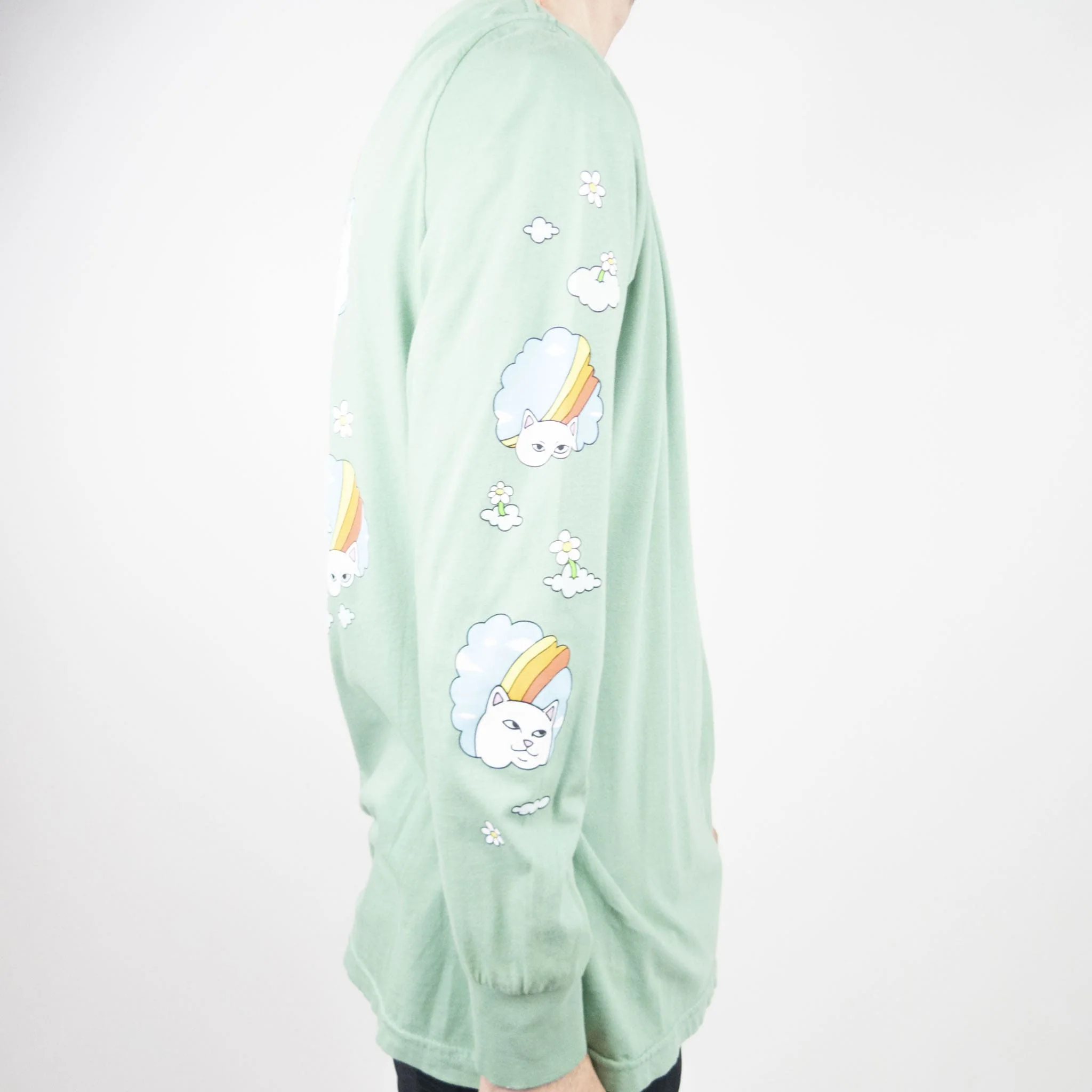 RIPNDIP Must Be Heaven Long Sleeve T-Shirt - Light Pine - Image 4
