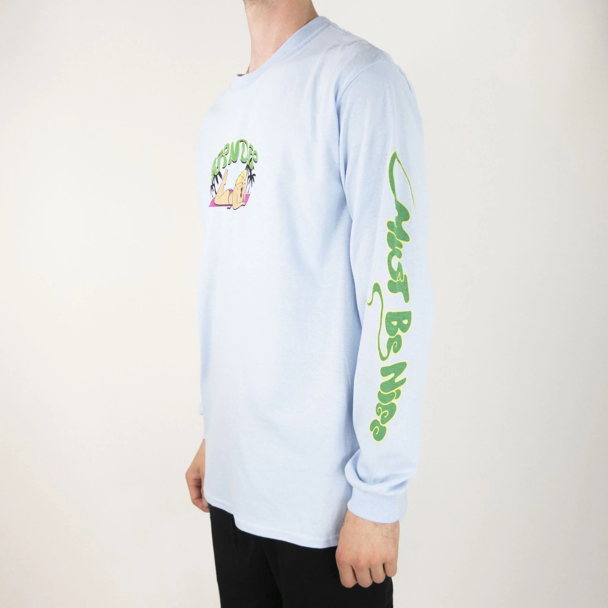 RIPNDIP Nermrider Beach Long Sleeve T-Shirt - Light Blue - Image 3