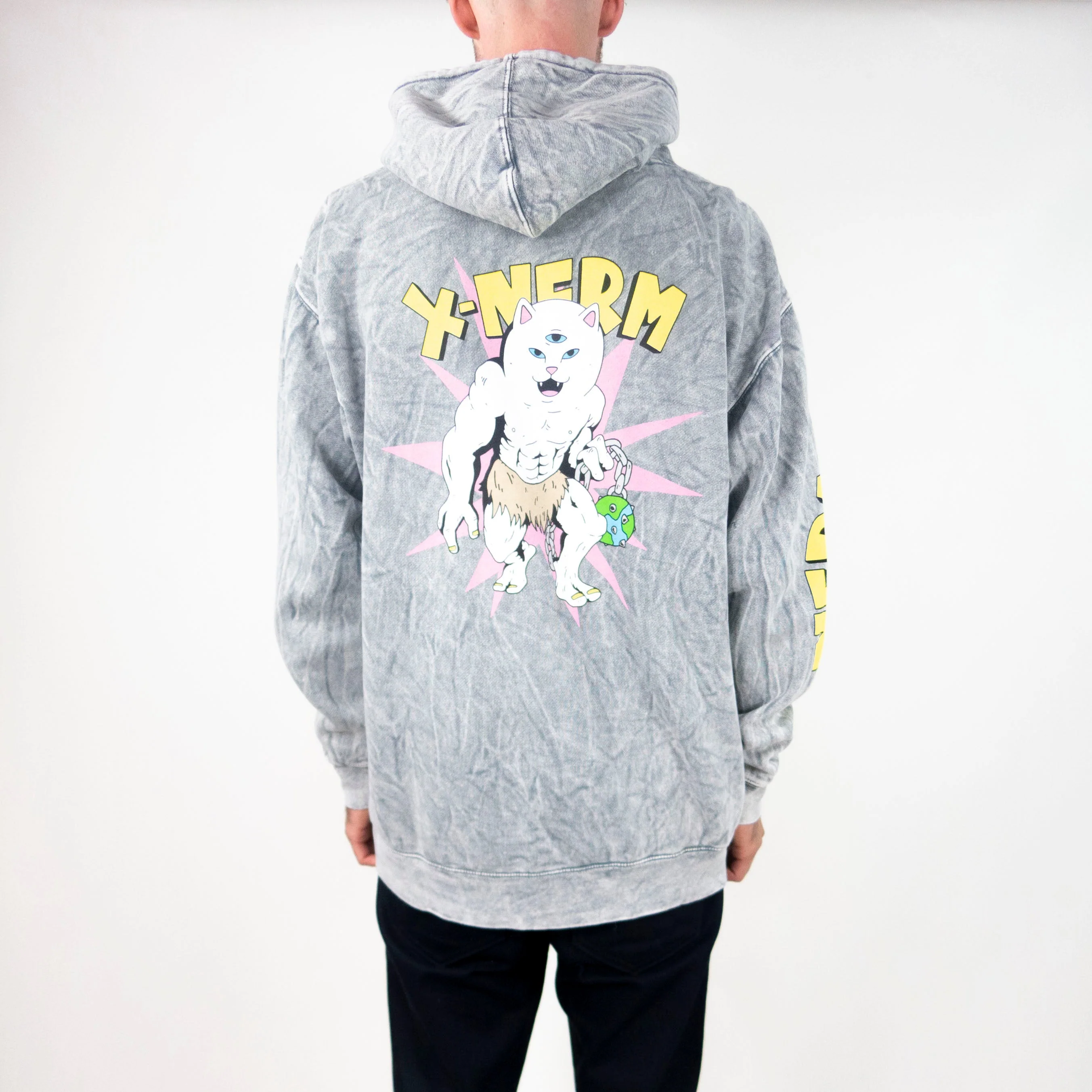 RIPNDIP X-Nerm Hoodie - Charcoal Mineral Wash - Image 2