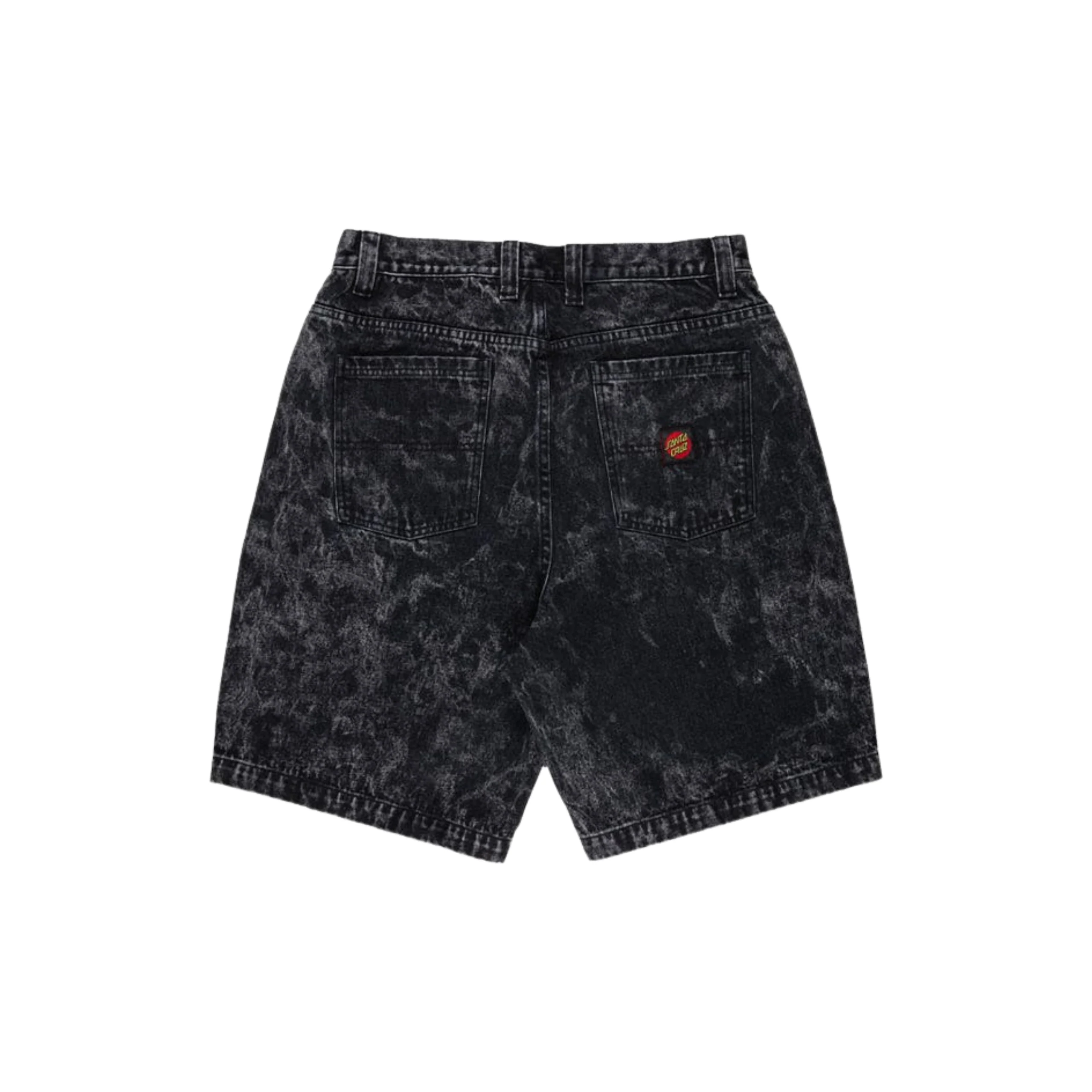 Santa Cruz Big Baggy Denim Shorts - Black Acid Wash - Image 2