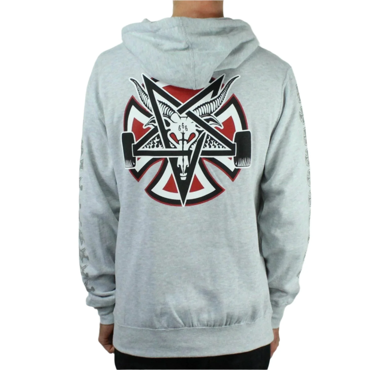 Thrasher x Independent Pullover Hooded Sweatshirt - Grey - Image 4