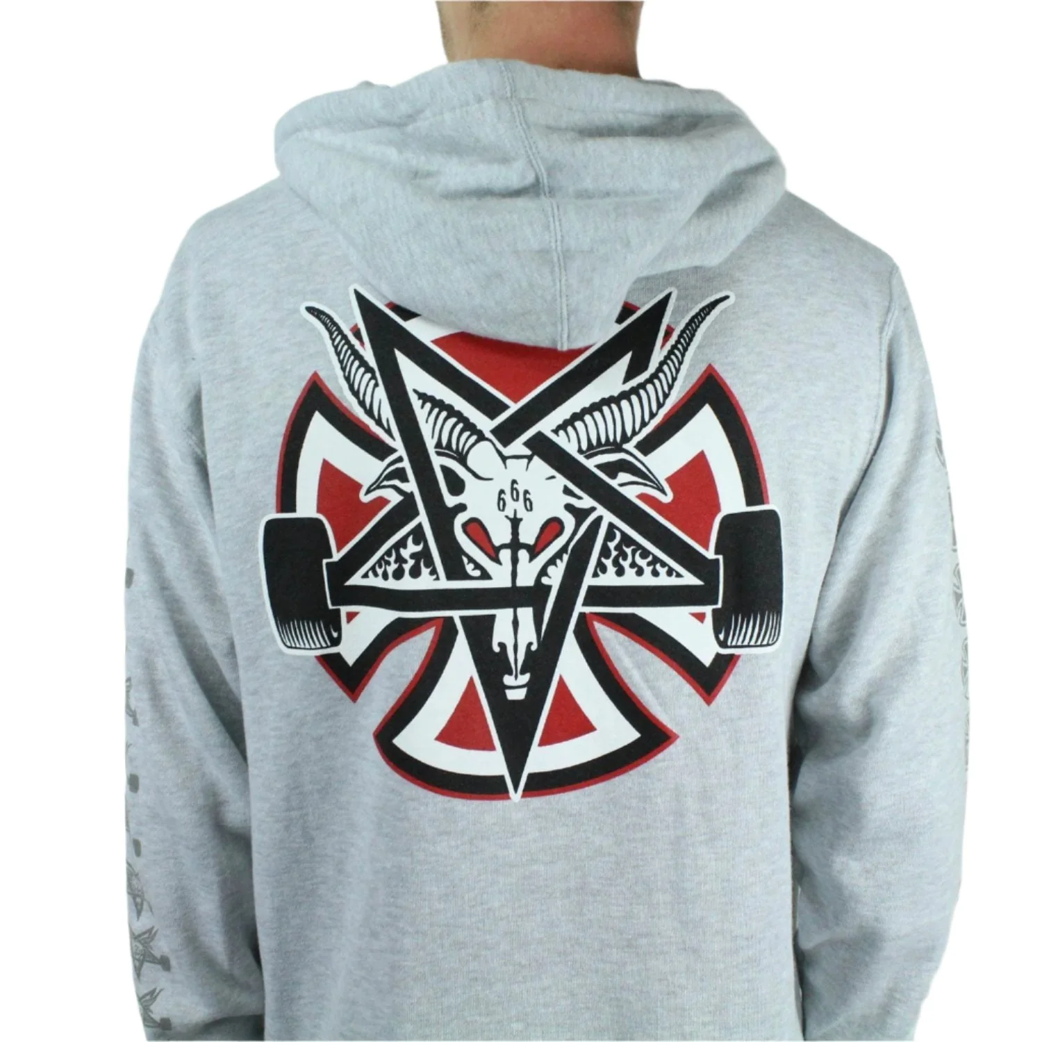 Thrasher x Independent Pullover Hooded Sweatshirt - Grey - Image 5