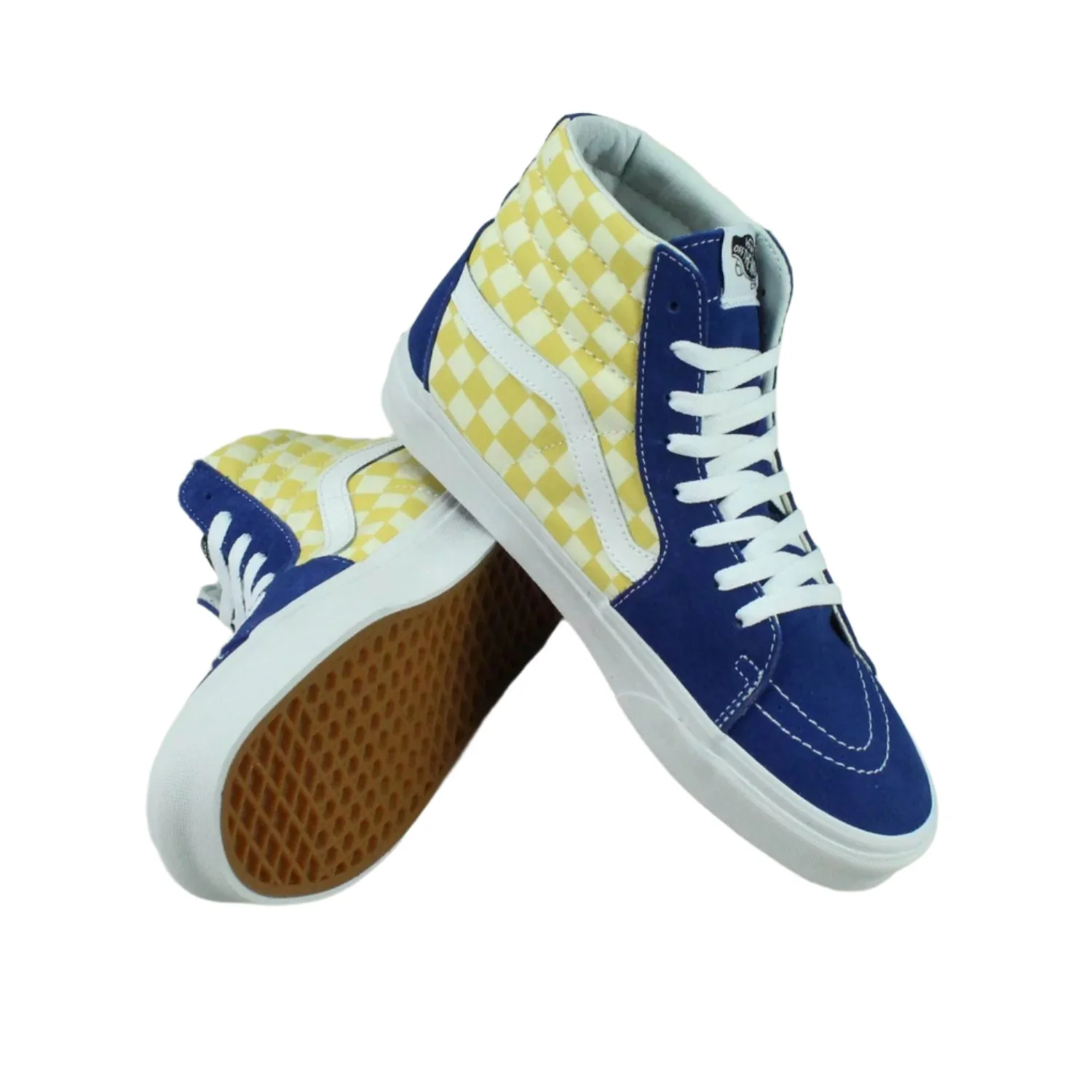 Vans BMX Checkerboard Sk8 Hi - Yellow / Blue - Image 2