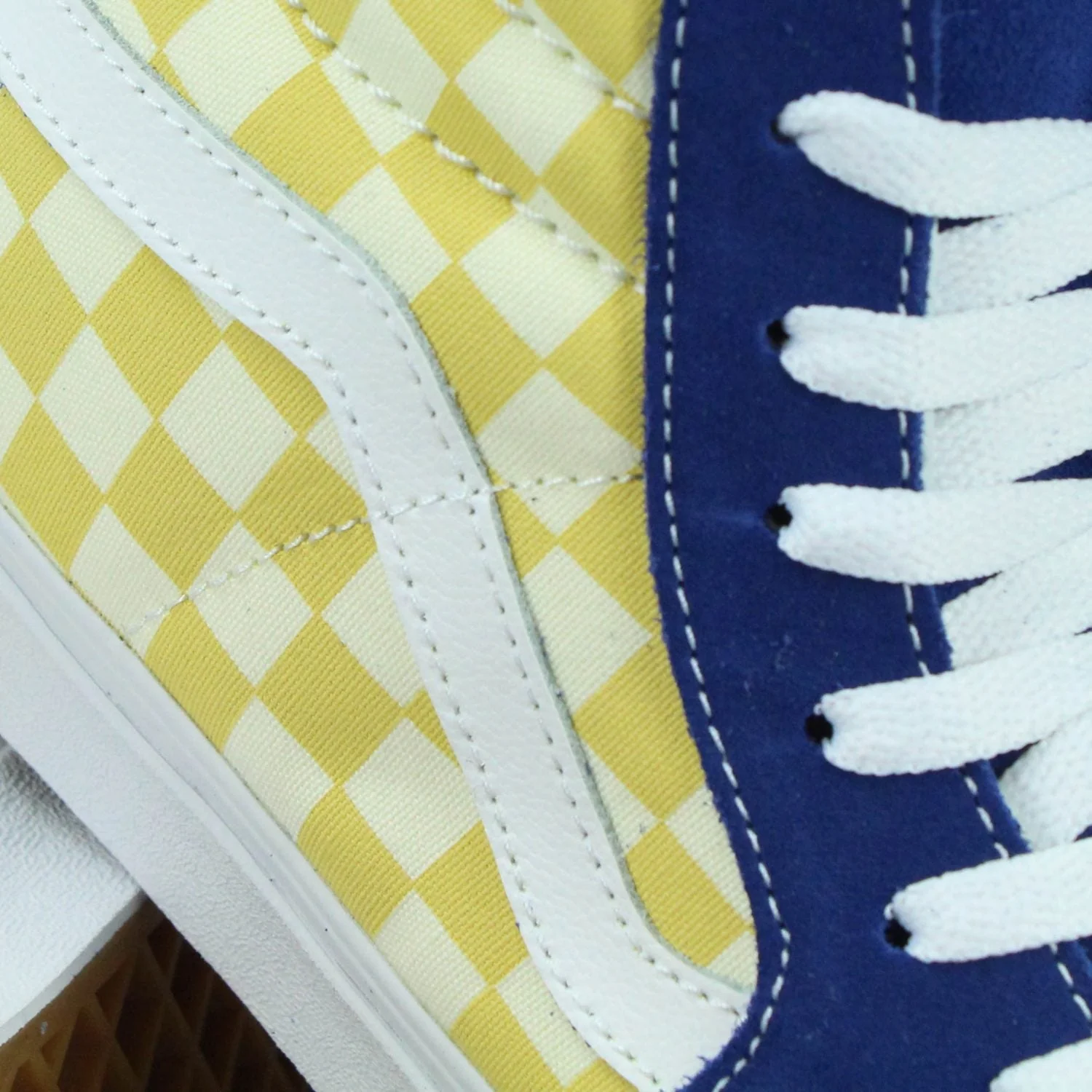 Vans BMX Checkerboard Sk8 Hi - Yellow / Blue - Image 3