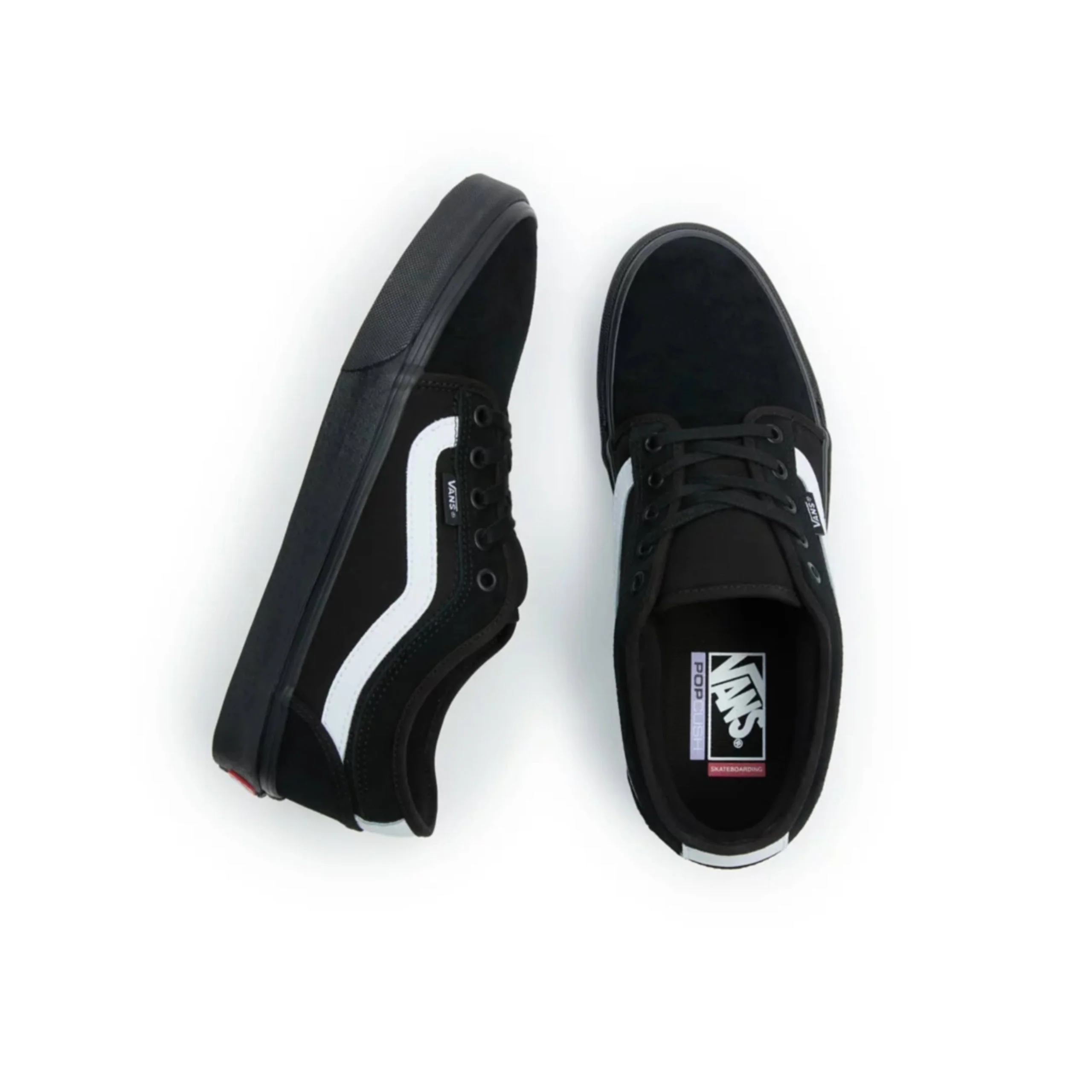 Vans Skate Chukka Low Sidestripe Shoes - Black / Black / White - Image 3