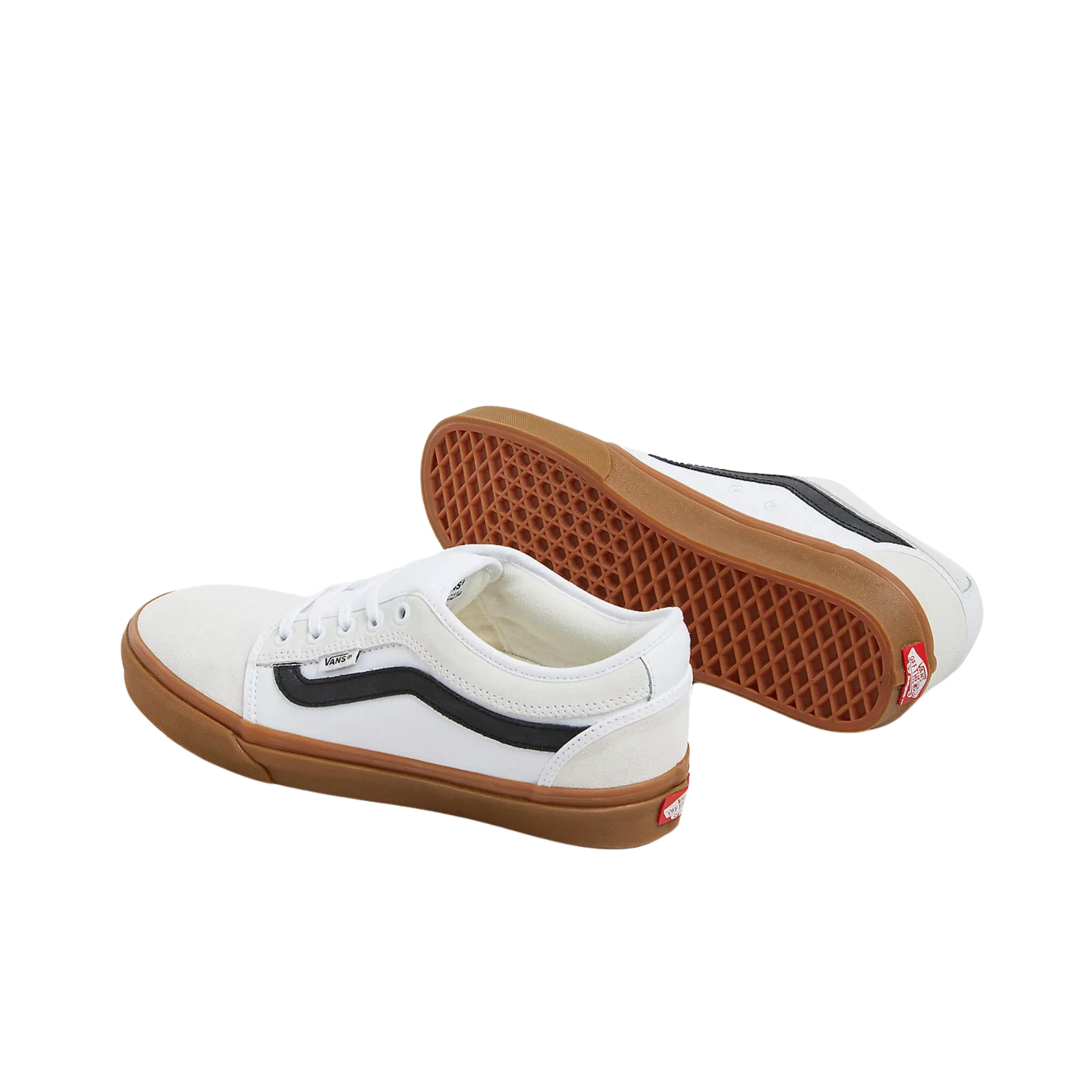 Vans Skate Chukka Low Sidestripe Shoes - White / Black / Gum - Image 3
