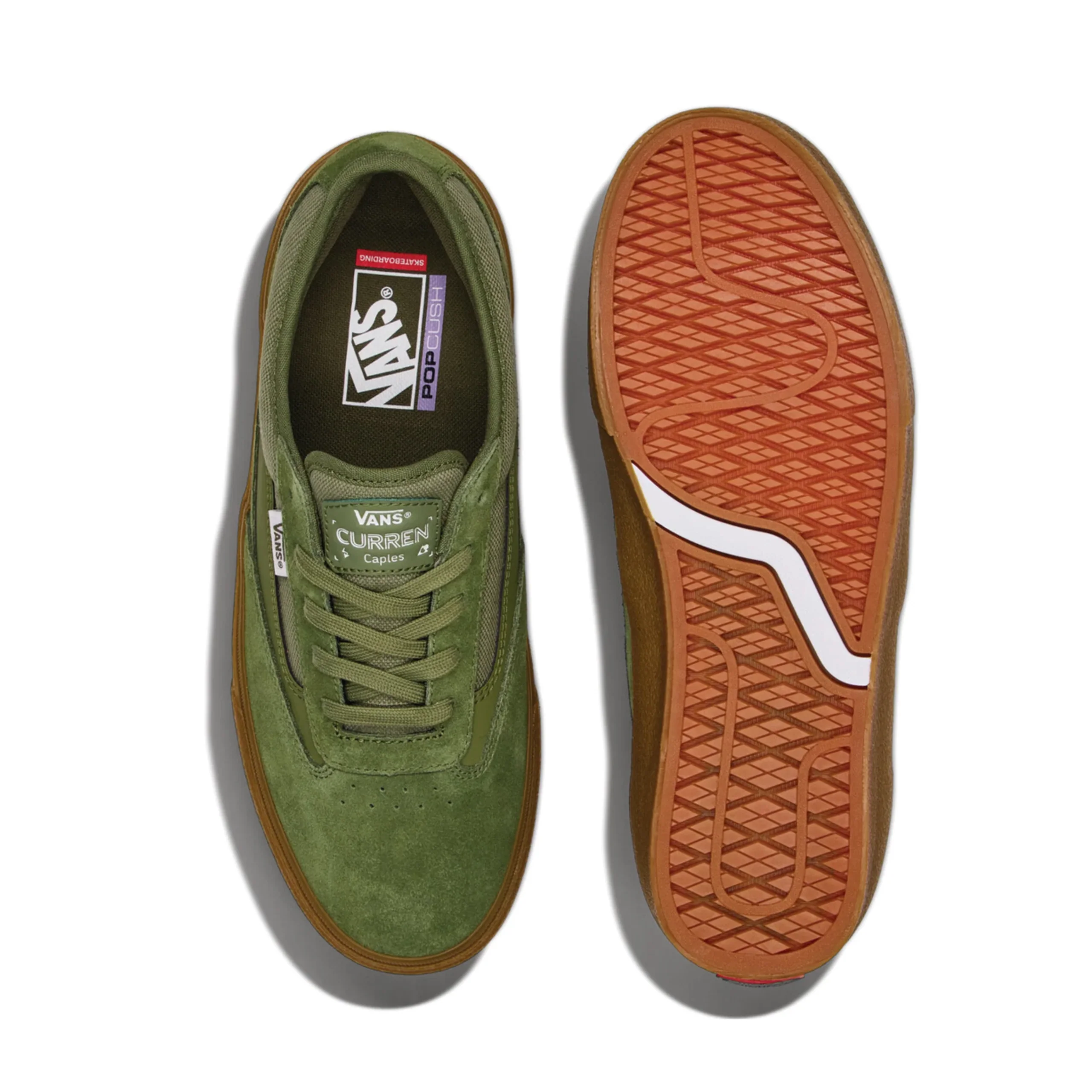 Vans Skate Curren Caples Shoes - Crepe Green / Gum - Image 2