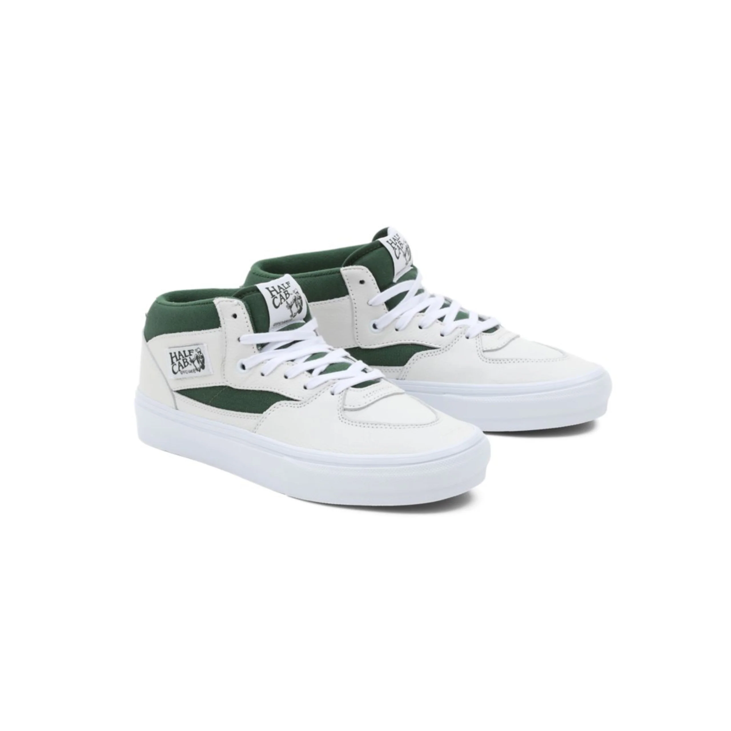 Vans Skate Half Cab Shoes - White / Green - Image 2