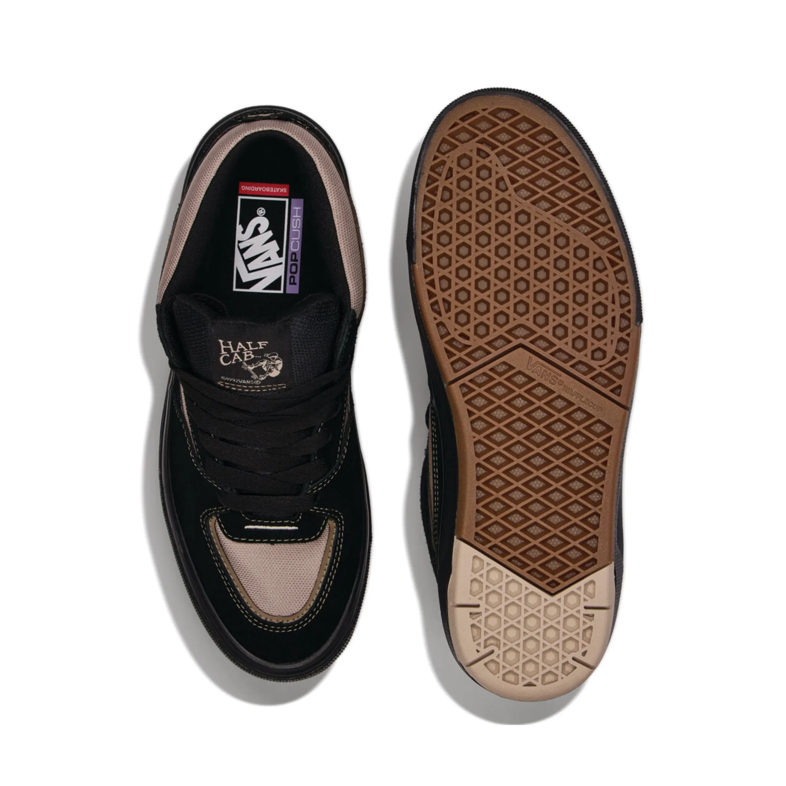 Vans Skate Half Cab Wafflecup Shoes - Black / Peyote - Image 2