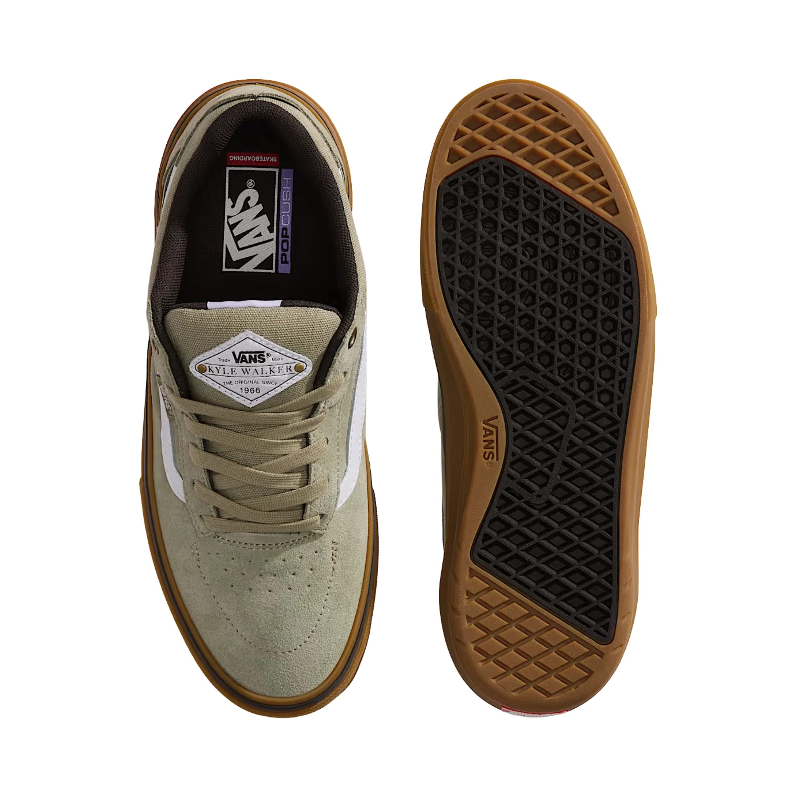 Vans Skate Kyle Walker Wafflecup Shoes - Light Green / Gum - Image 3