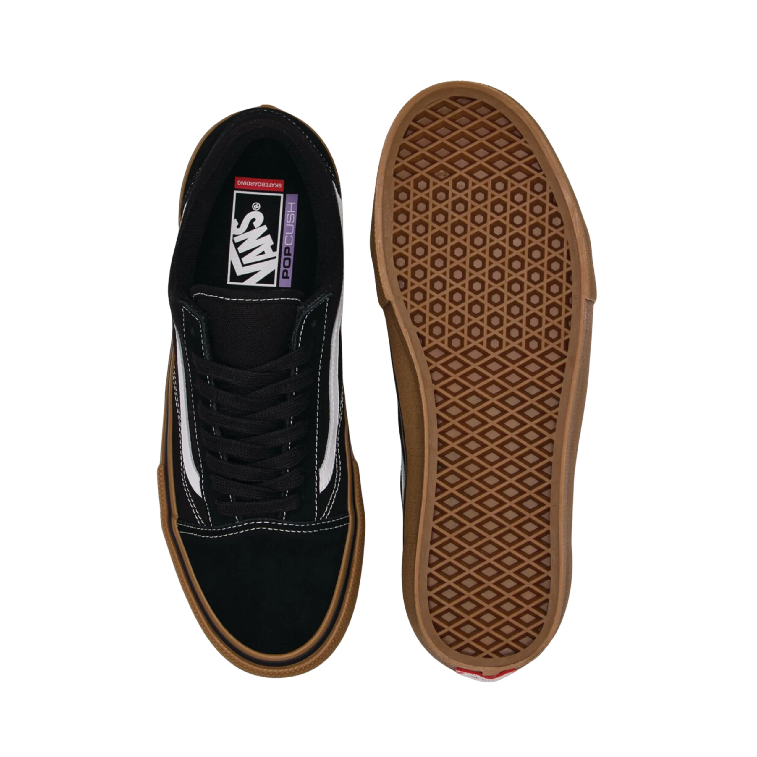 Vans Skate Old Skool Shoes - Black / Gum / White - Image 3