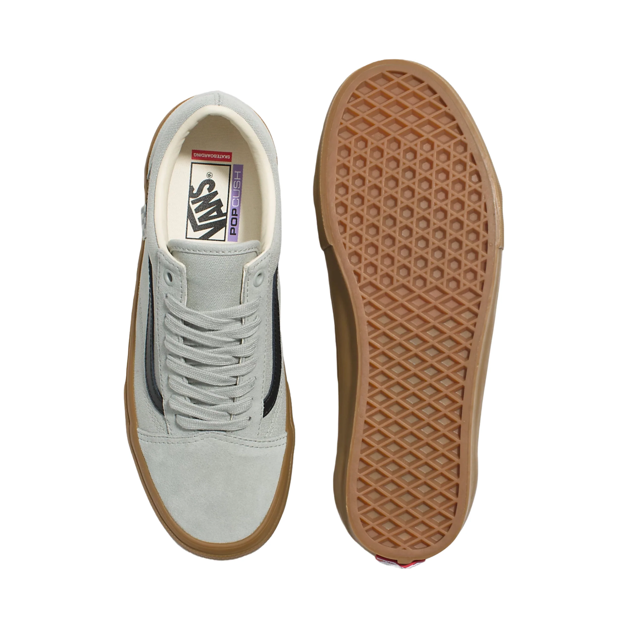 Vans Skate Old Skool Shoes - Grey / Gum - Image 3
