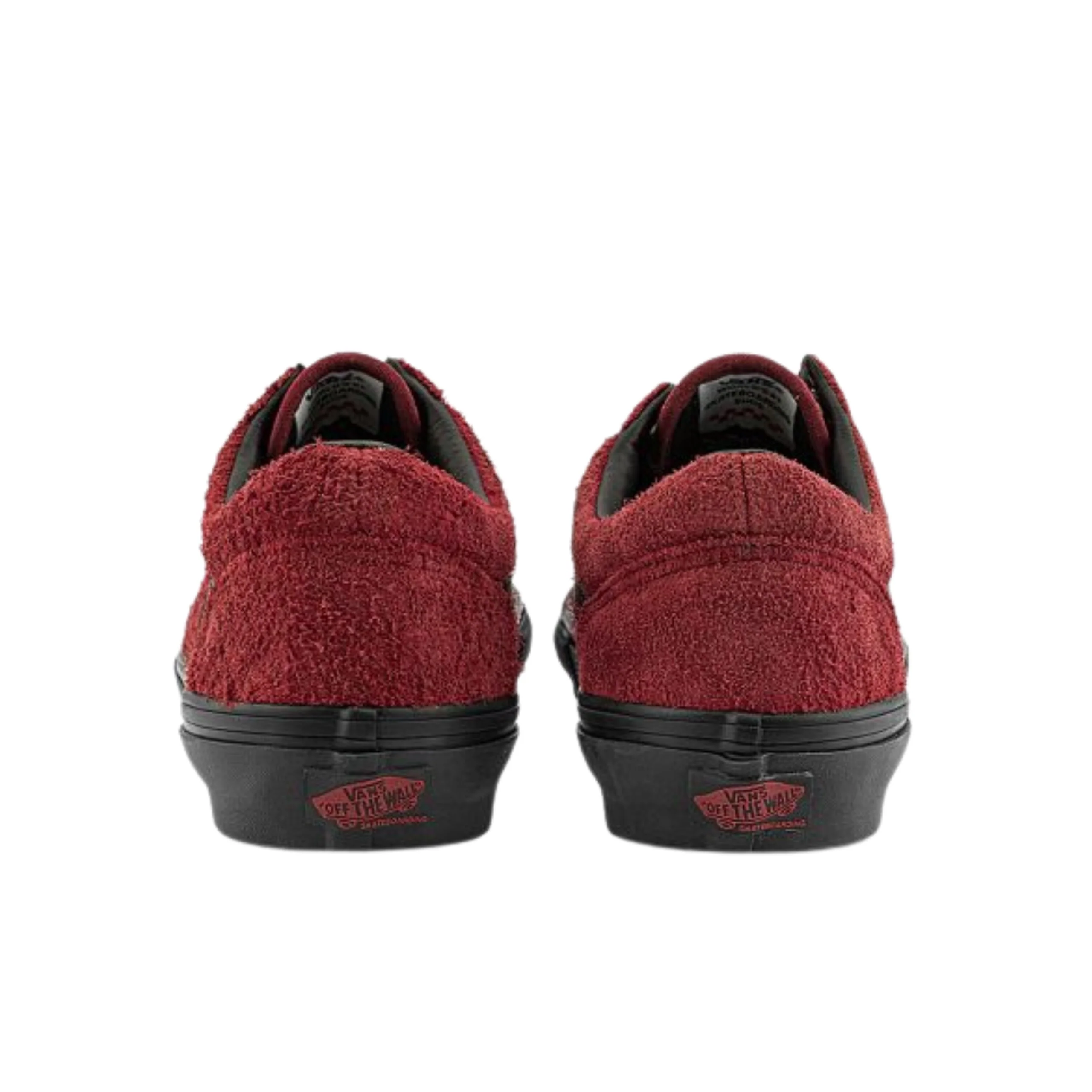 Vans Skate Old Skool Shoes - Hairy Suede Black / Burgundy - Image 3