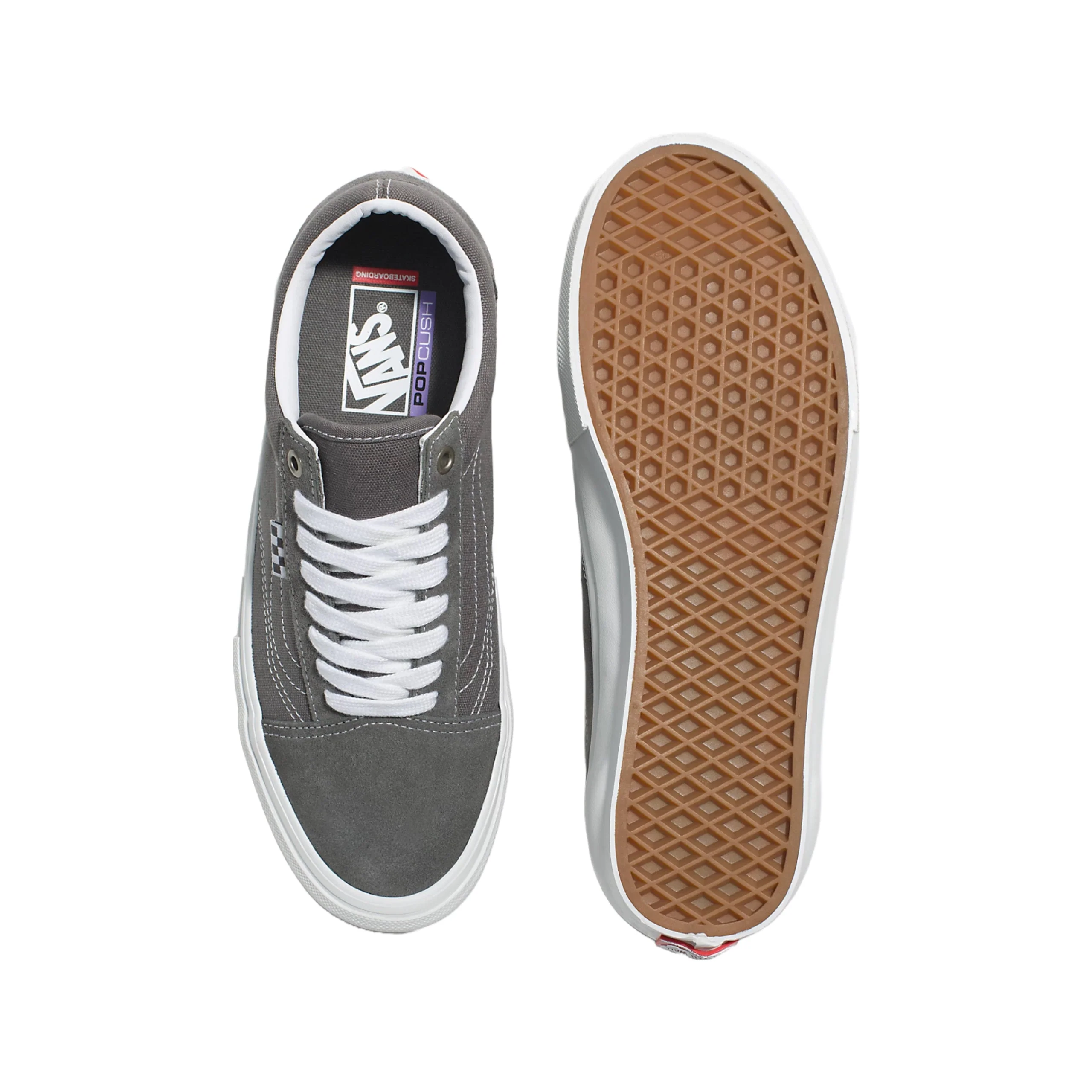 Vans Skate Old Skool Shoes - Pewter / True White - Image 3