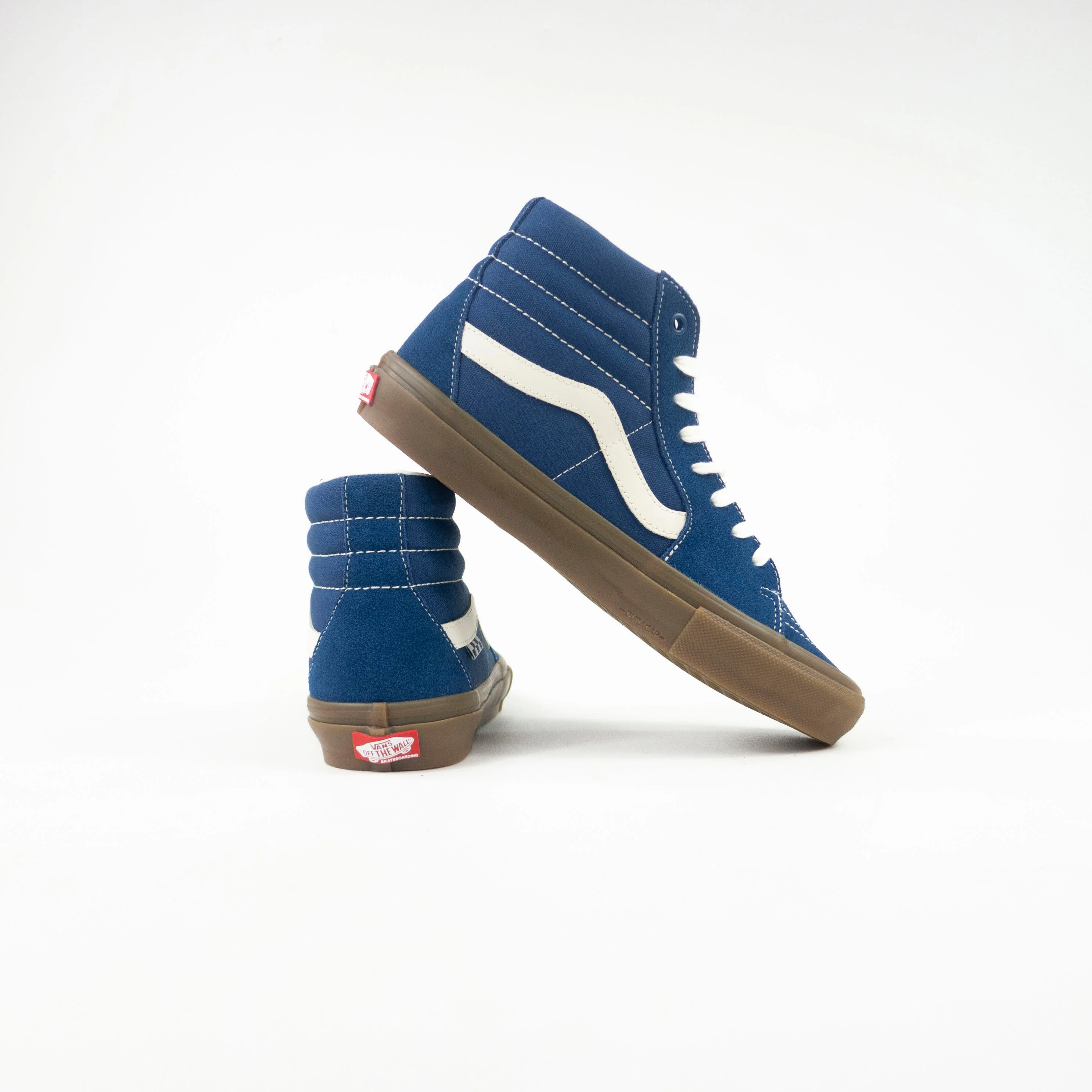 Vans Skate Sk8-Hi Pro Shoes - Suede Gum / Dark Denim - Image 6