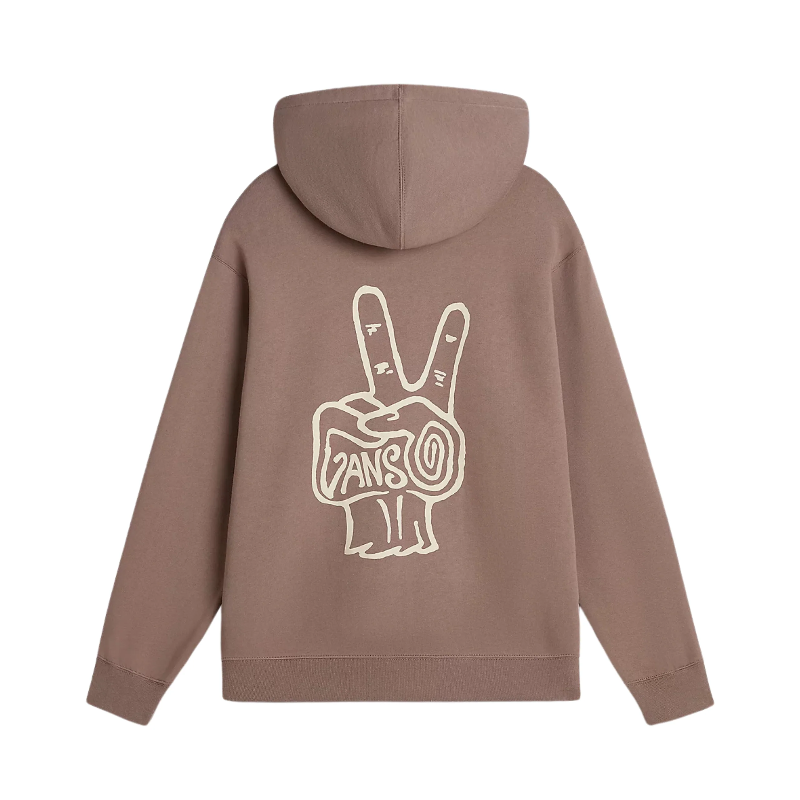 Vans V Hand Loose Pullover Hoodie - Deep Taupe - Image 2